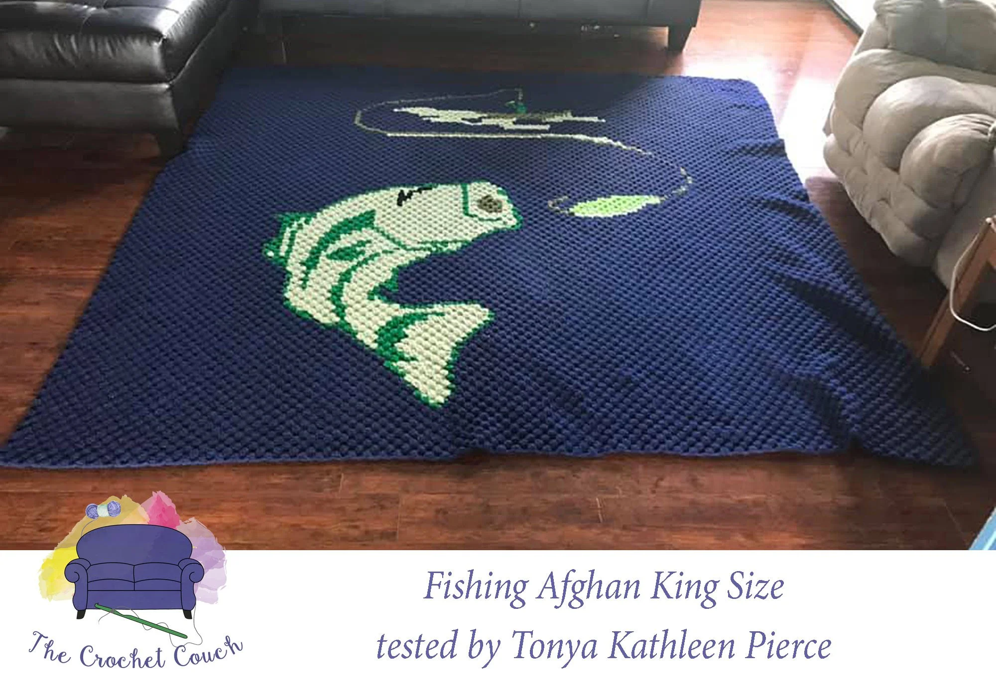 Fishing Afghan, King Size, C2C Crochet Pattern