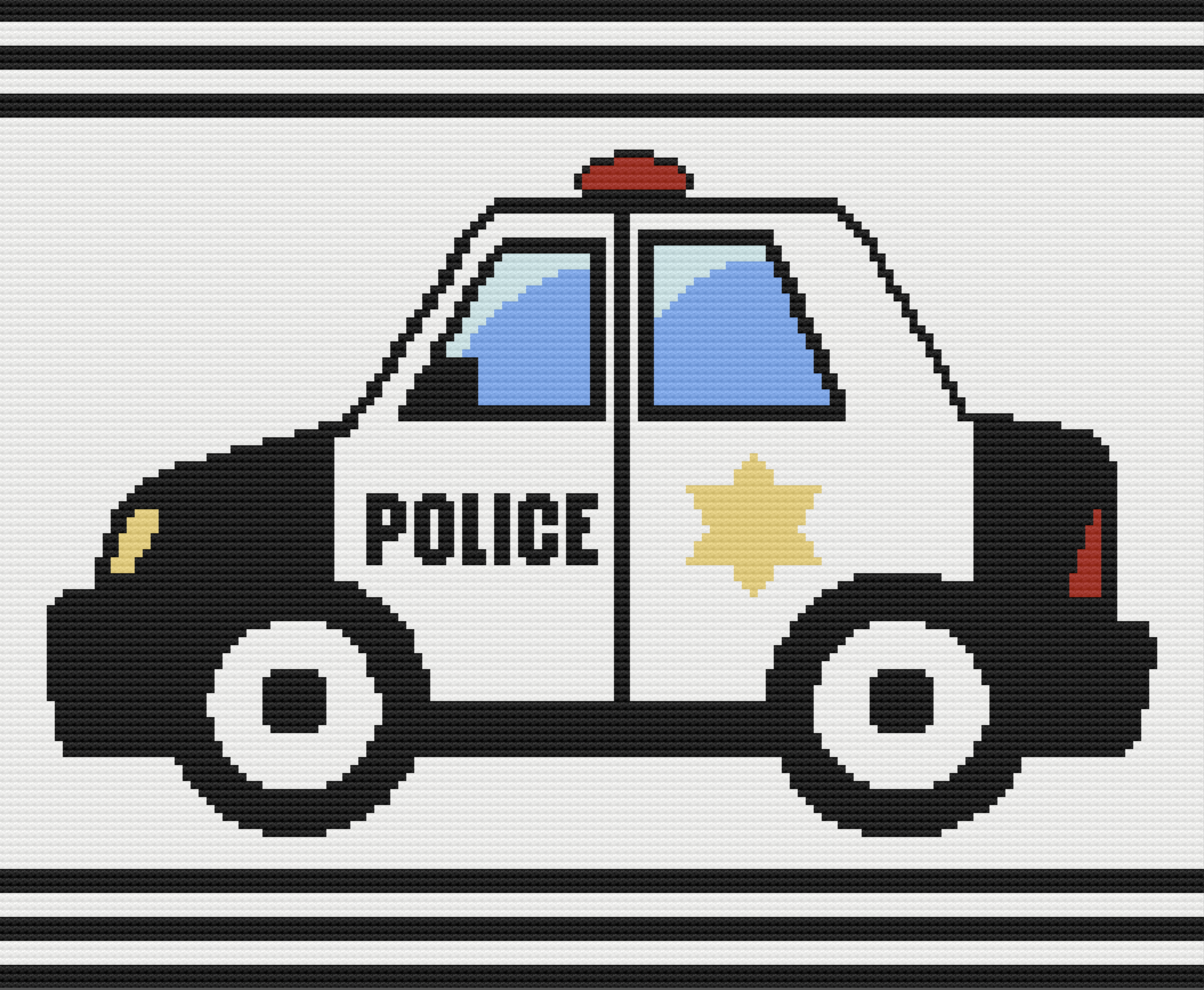 Police Car Kids Afghan, SC or TSS Crochet Pattern