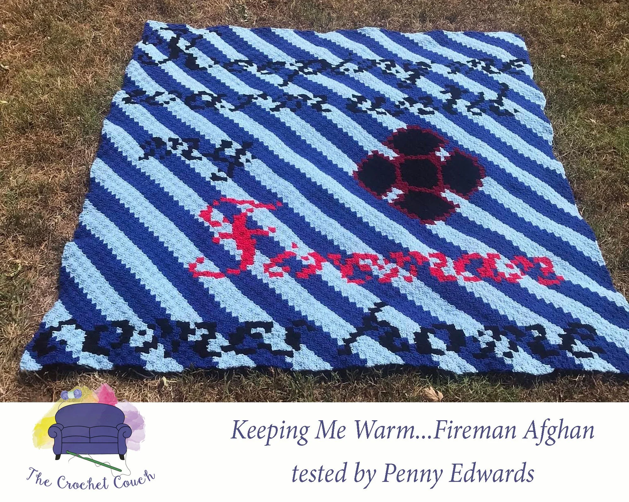 Keeping Me Warm....Fireman Afghan, C2C Crochet Pattern