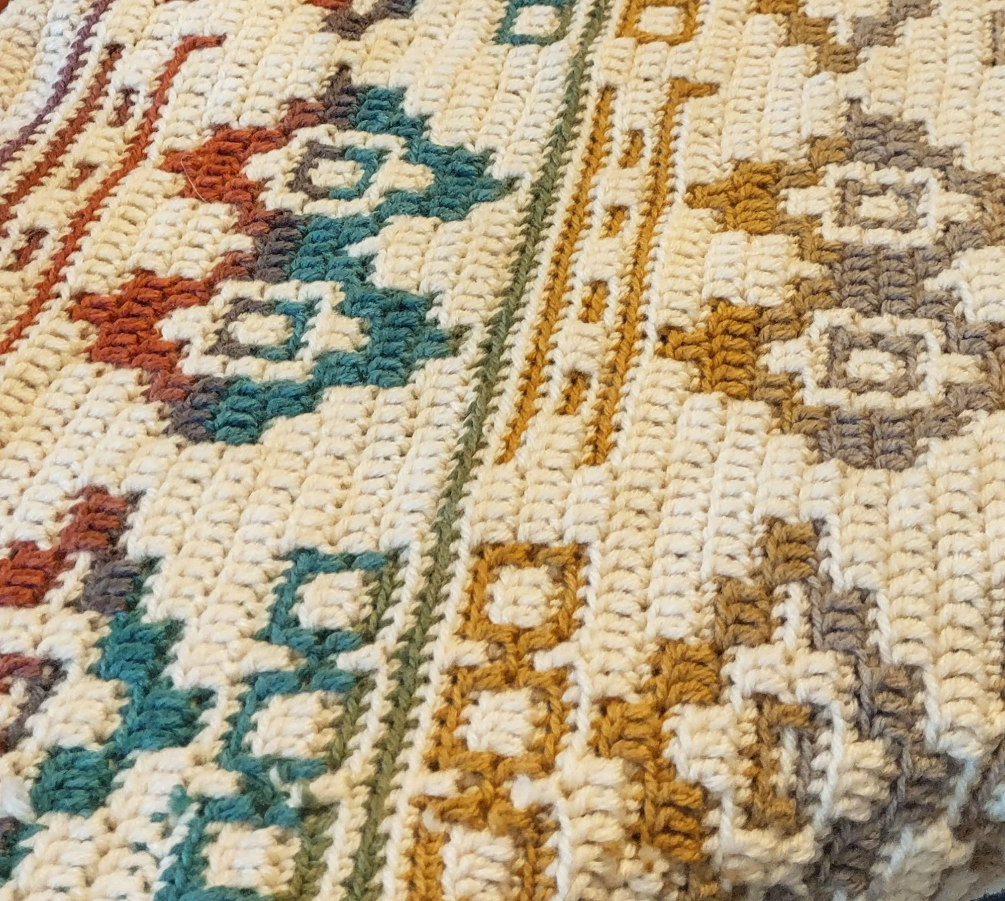 50 Shades of Autumn Afghan, Mosaic Crochet Pattern