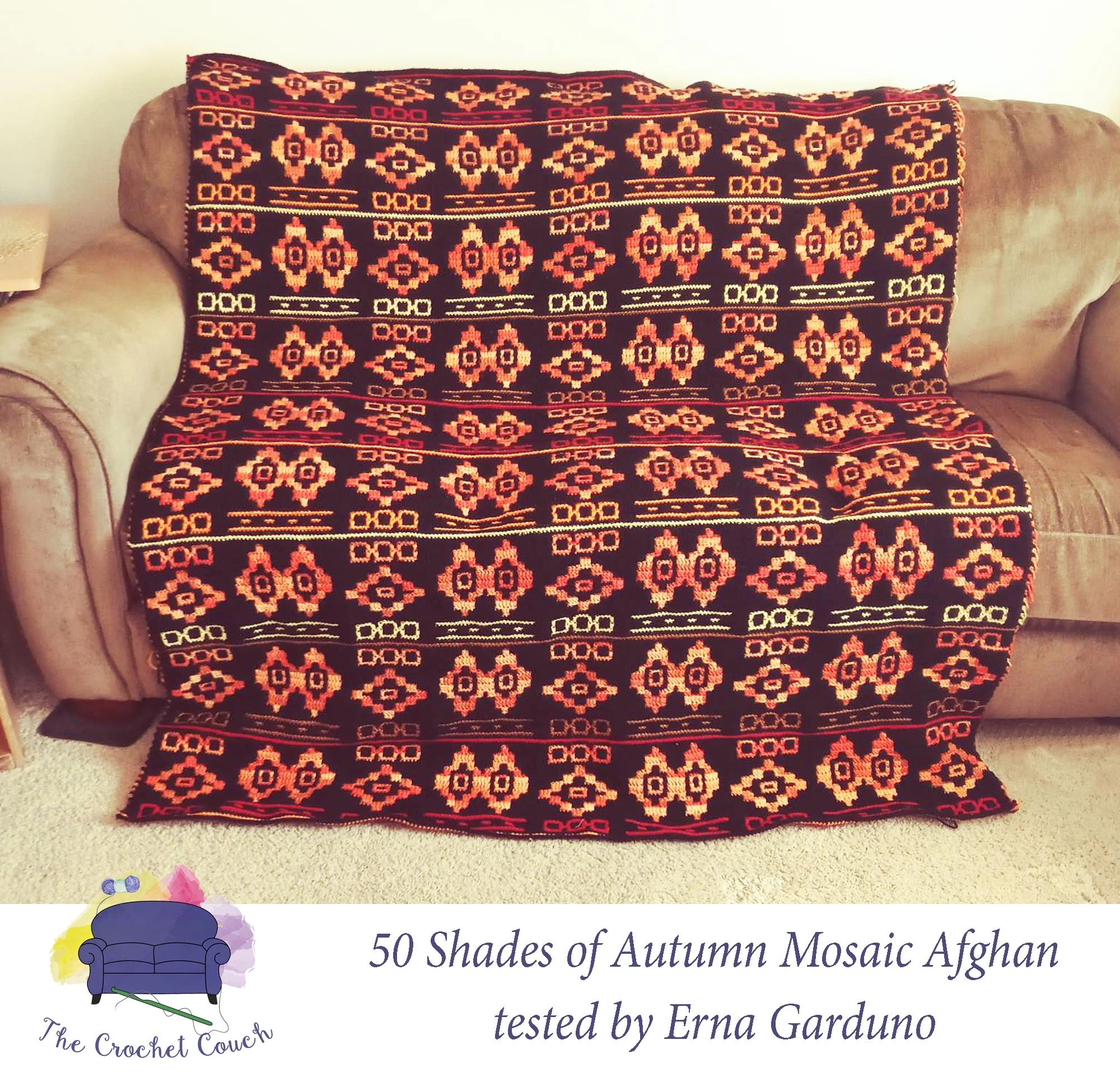50 Shades of Autumn Afghan, Mosaic Crochet Pattern