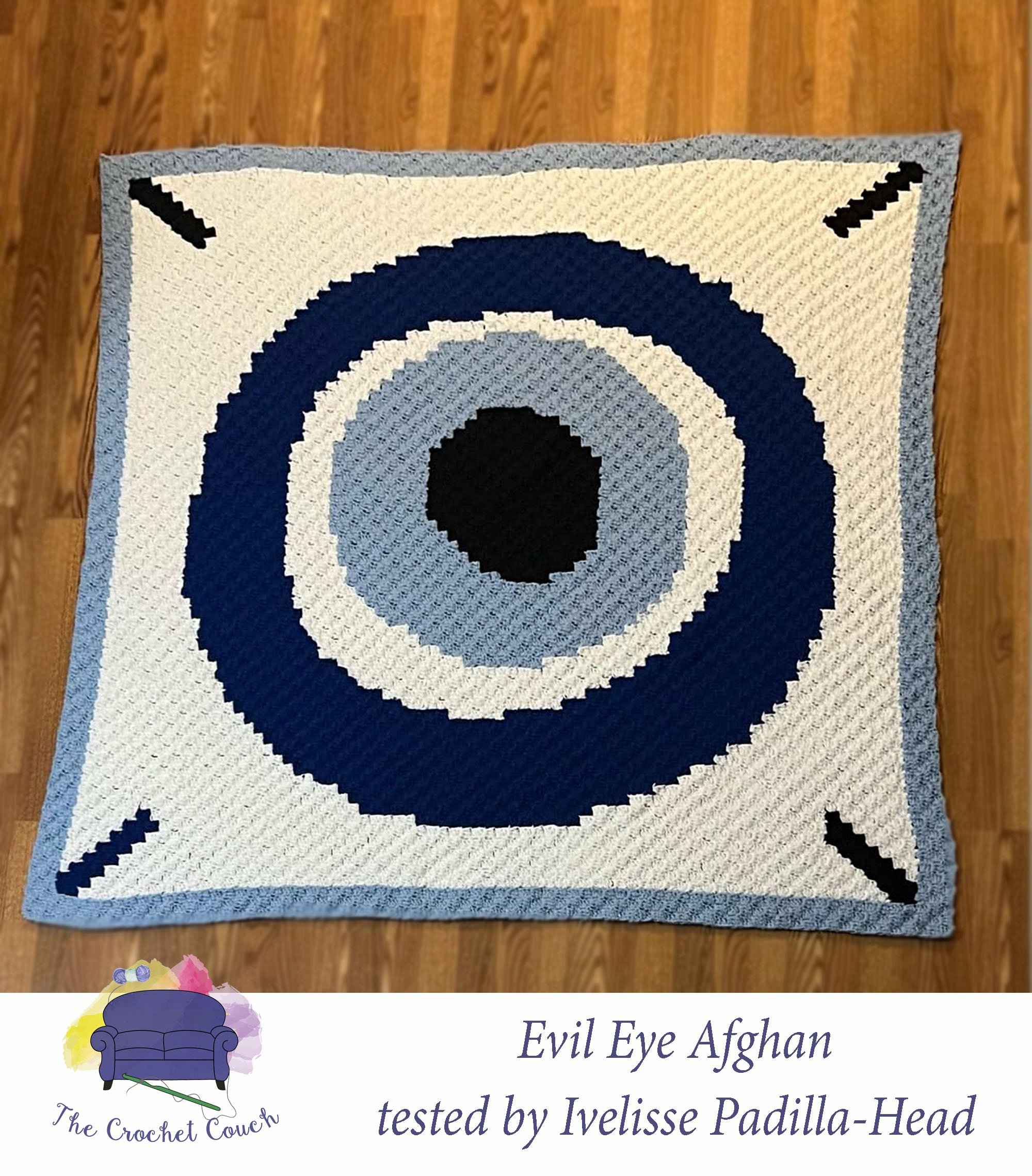Evil Eye Afghan, C2C Crochet Pattern