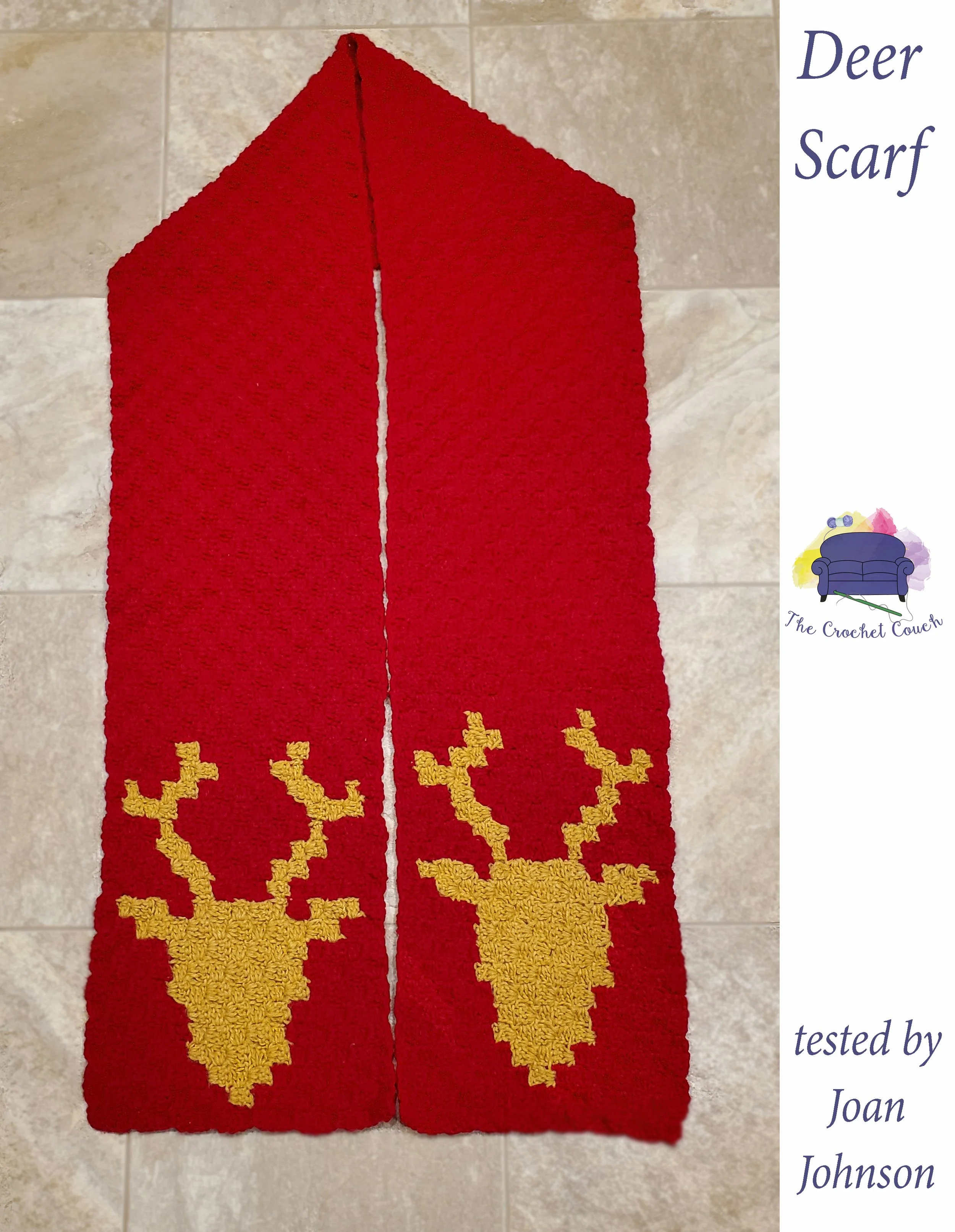 Deer Scarf, C2C Crochet Pattern