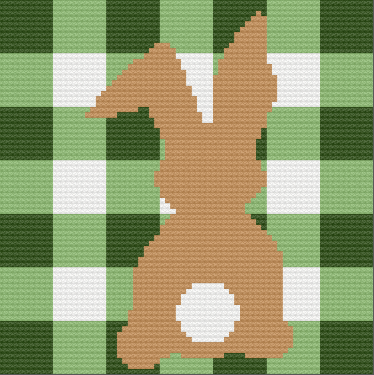 Bunny Gingham Afghan, C2C Crochet Pattern