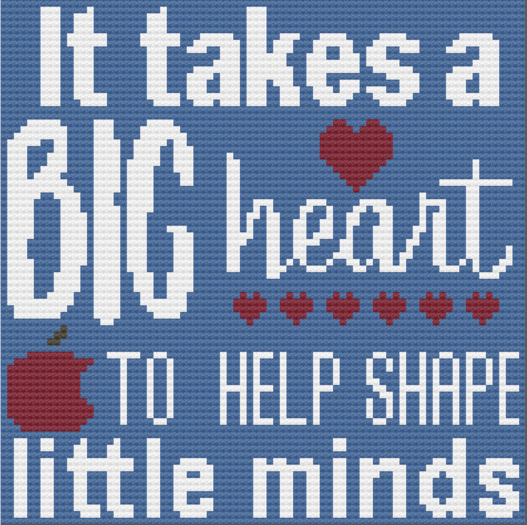 It Takes a Big Heart Afghan, C2C Crochet Pattern