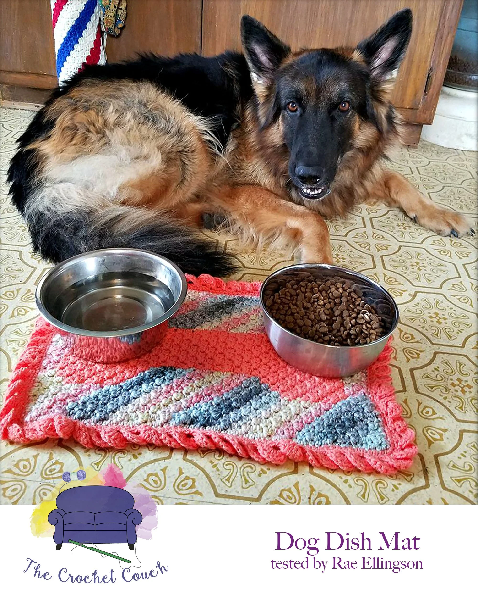 Dog and Cat Dish Placemats, C2C Crochet Patterns