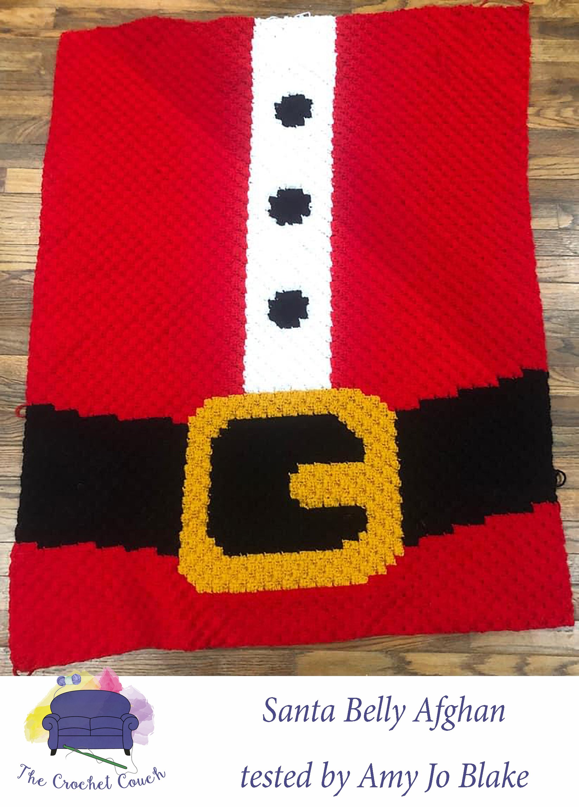 Santa Belly Afghan, C2C Crochet Pattern