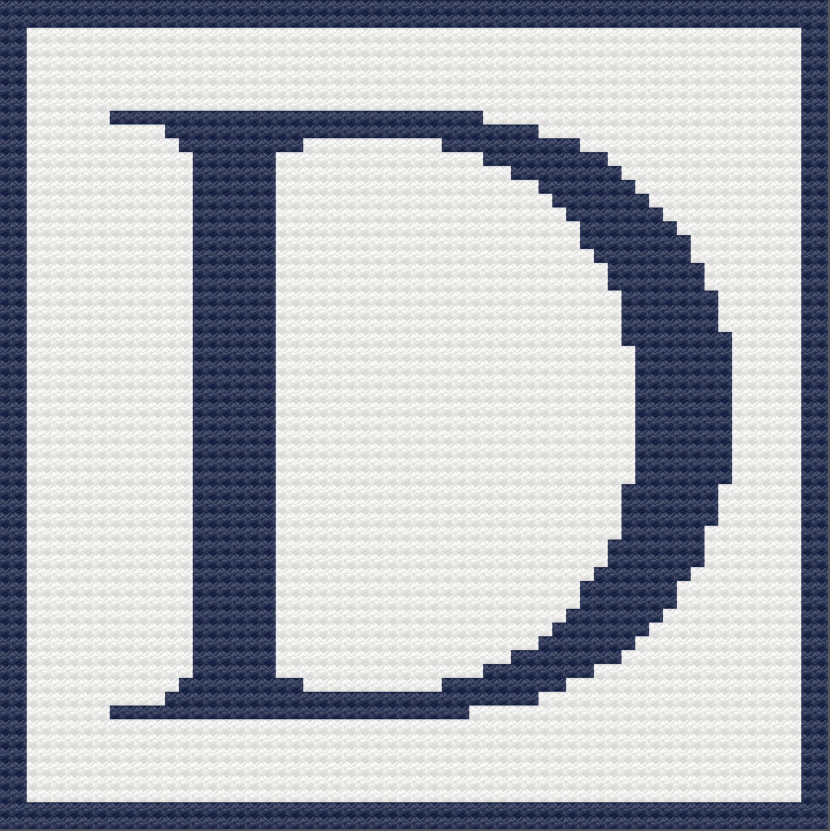 Letter D KidTimes Afghan, C2C Crochet Pattern