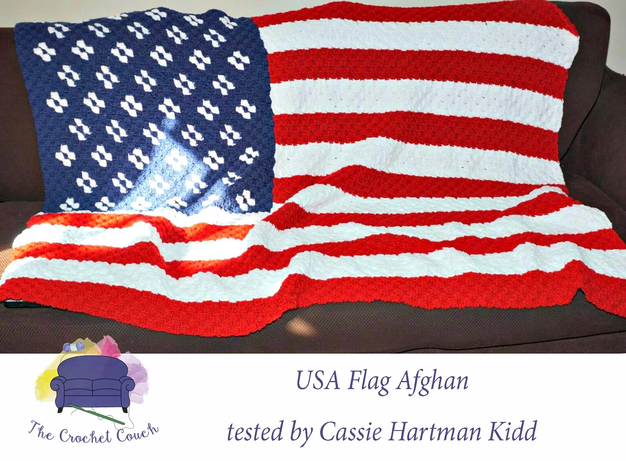 USA Flag Afghan, C2C Crochet Pattern