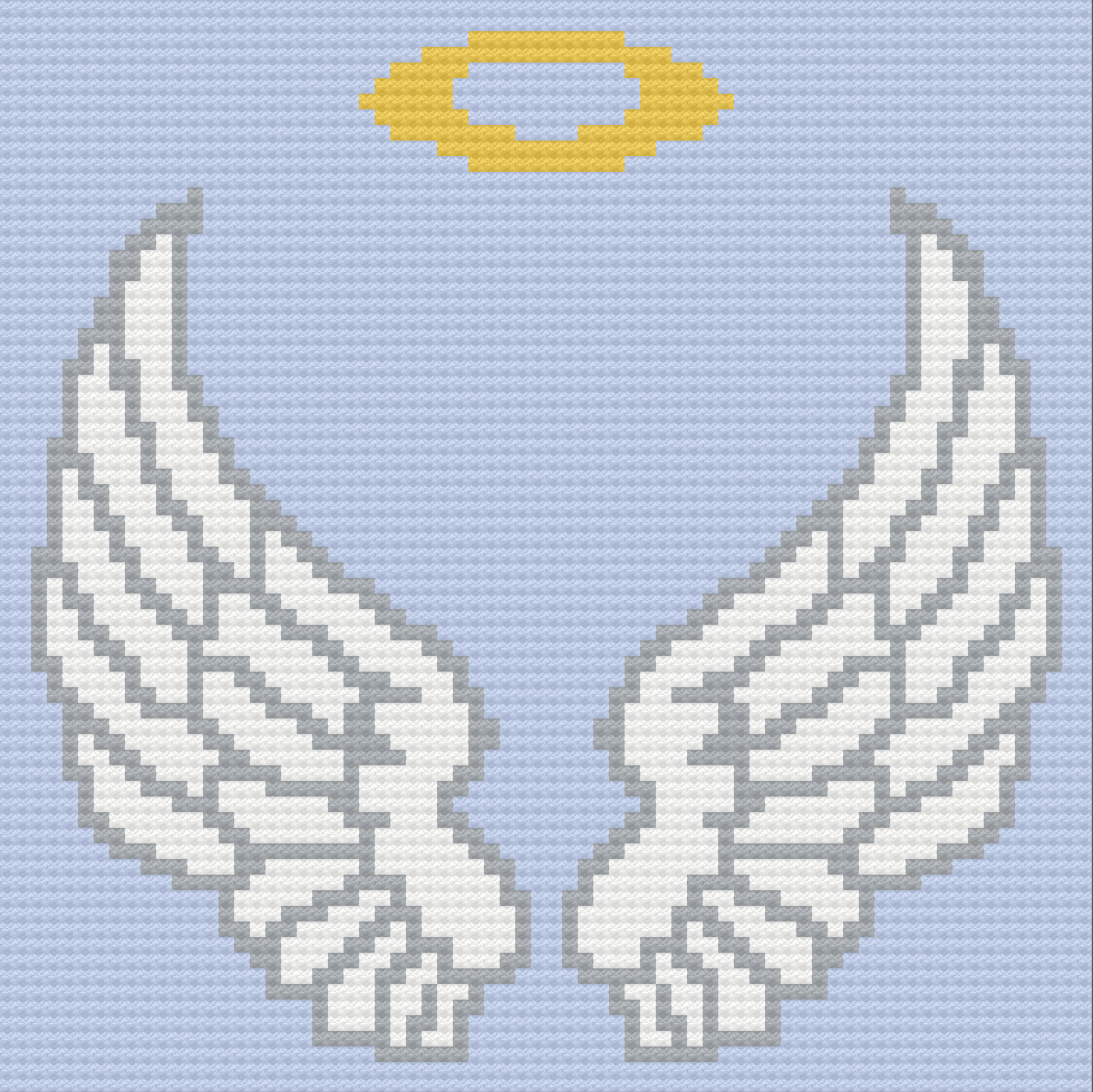 Halo and Angel Wings Afghan, C2C Crochet Pattern