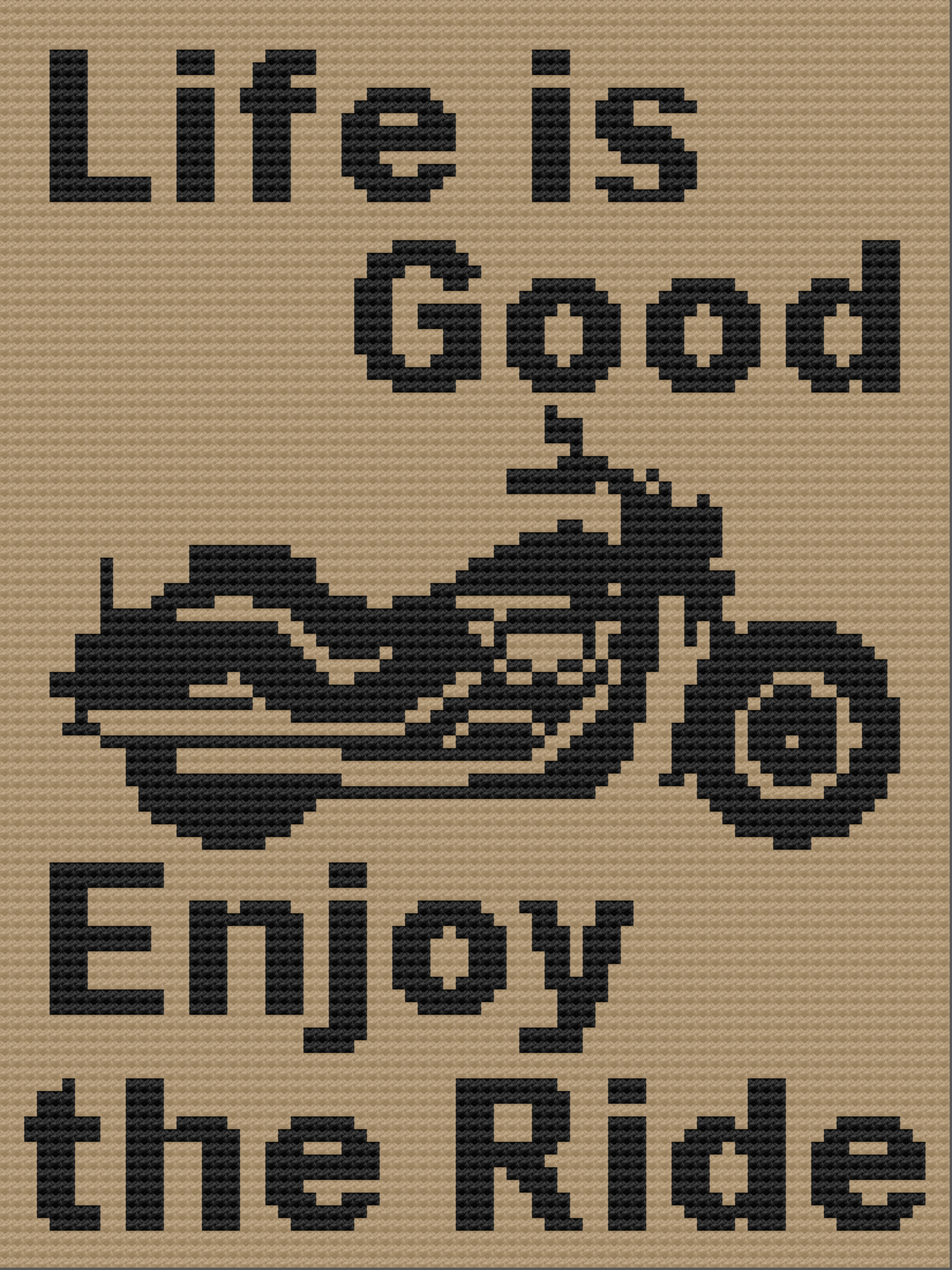 Enjoy the Ride Afghan, 2 Colors, C2C Crochet Pattern