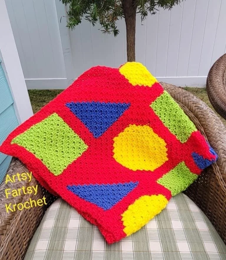 Shapely Shapes Afghan, C2C Crochet Pattern