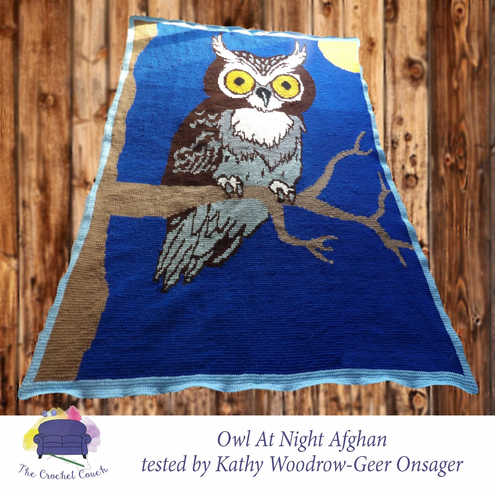 Owl at Night Afghan, SC or TSS Crochet Pattern