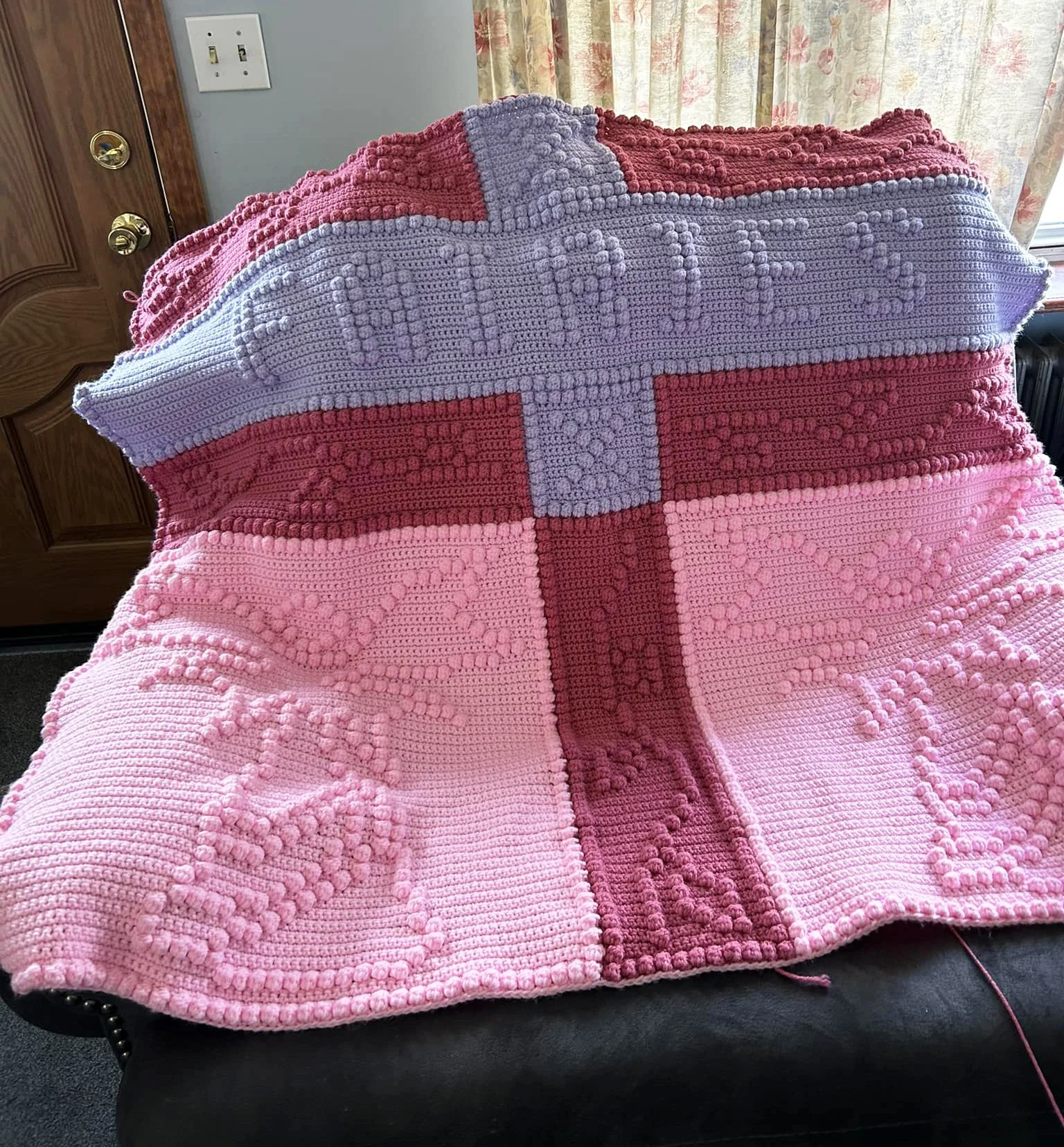 Fairies in the Corner Afghan, Bobble Stitch Crochet Pattern