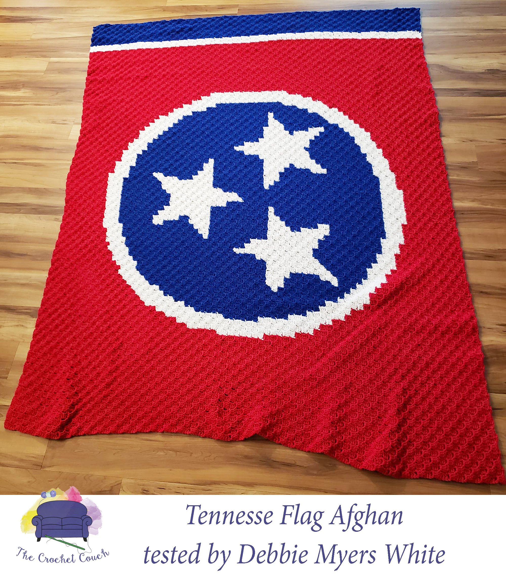 Tennessee Flag Afghan, C2C Crochet Pattern