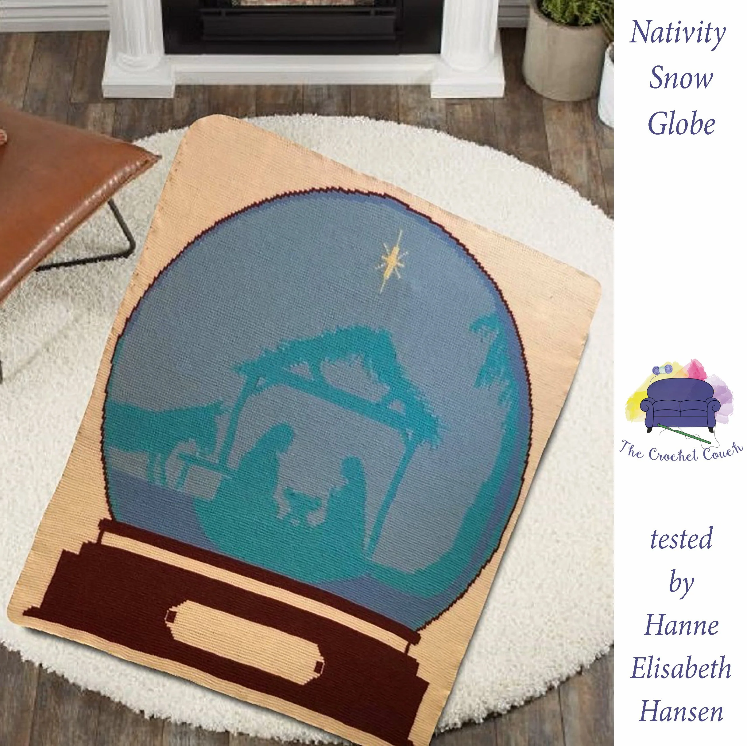 Nativity Snow Globe Afghan, SC or TSS Crochet Pattern
