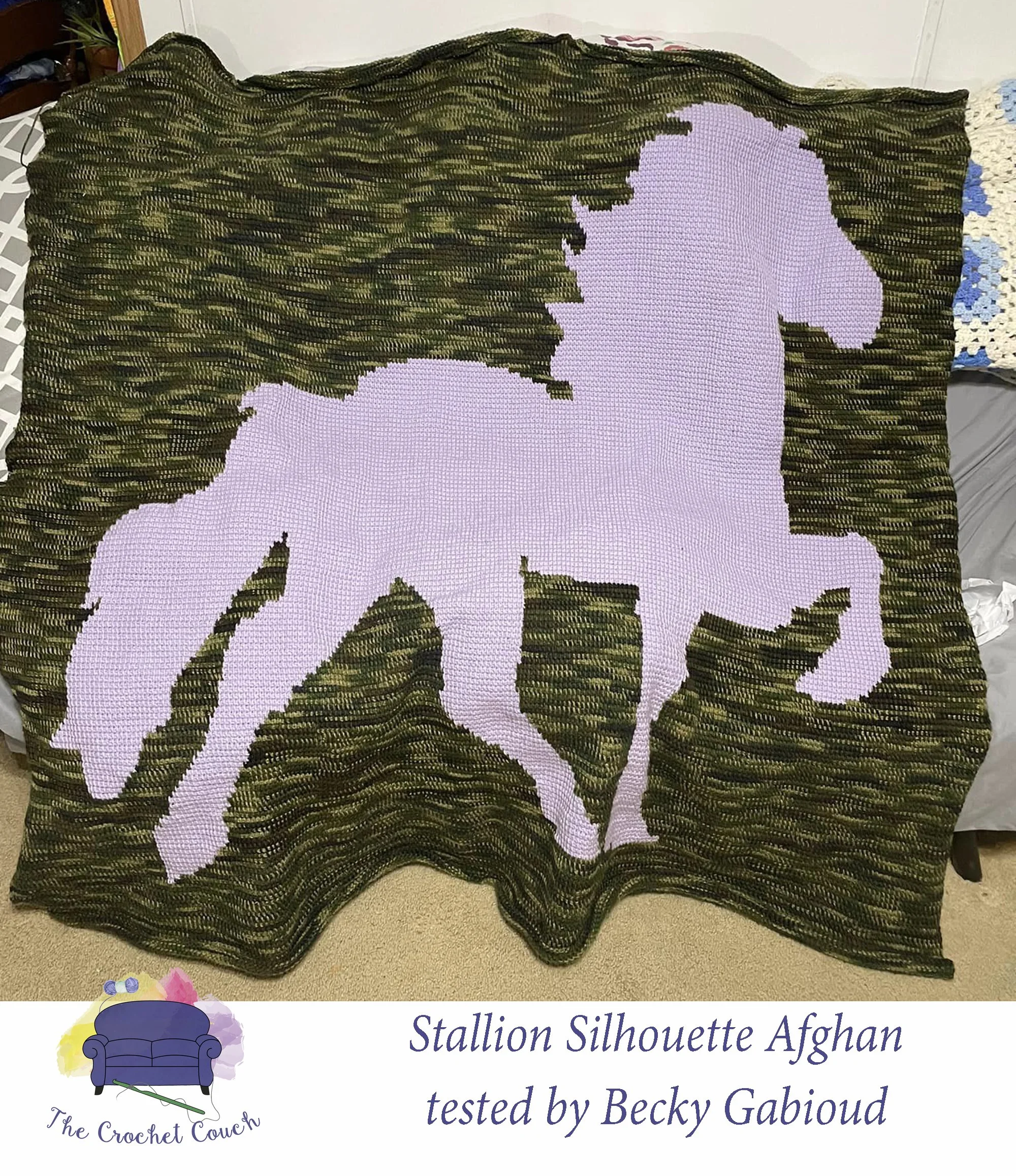 Stallion Silhouette Afghan, SC or TSS Crochet Pattern