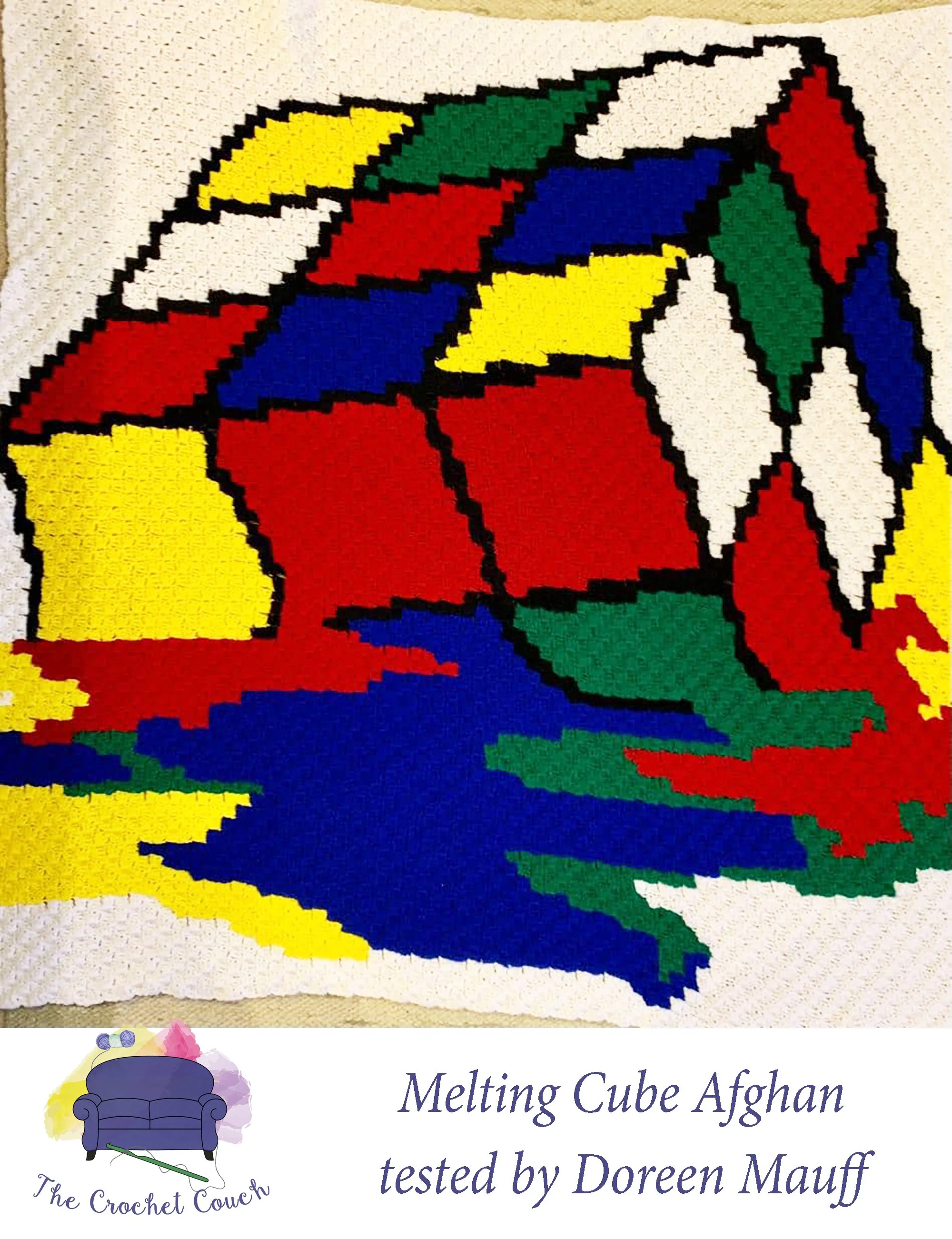 Melting Cube Afghan, C2C Crochet Pattern