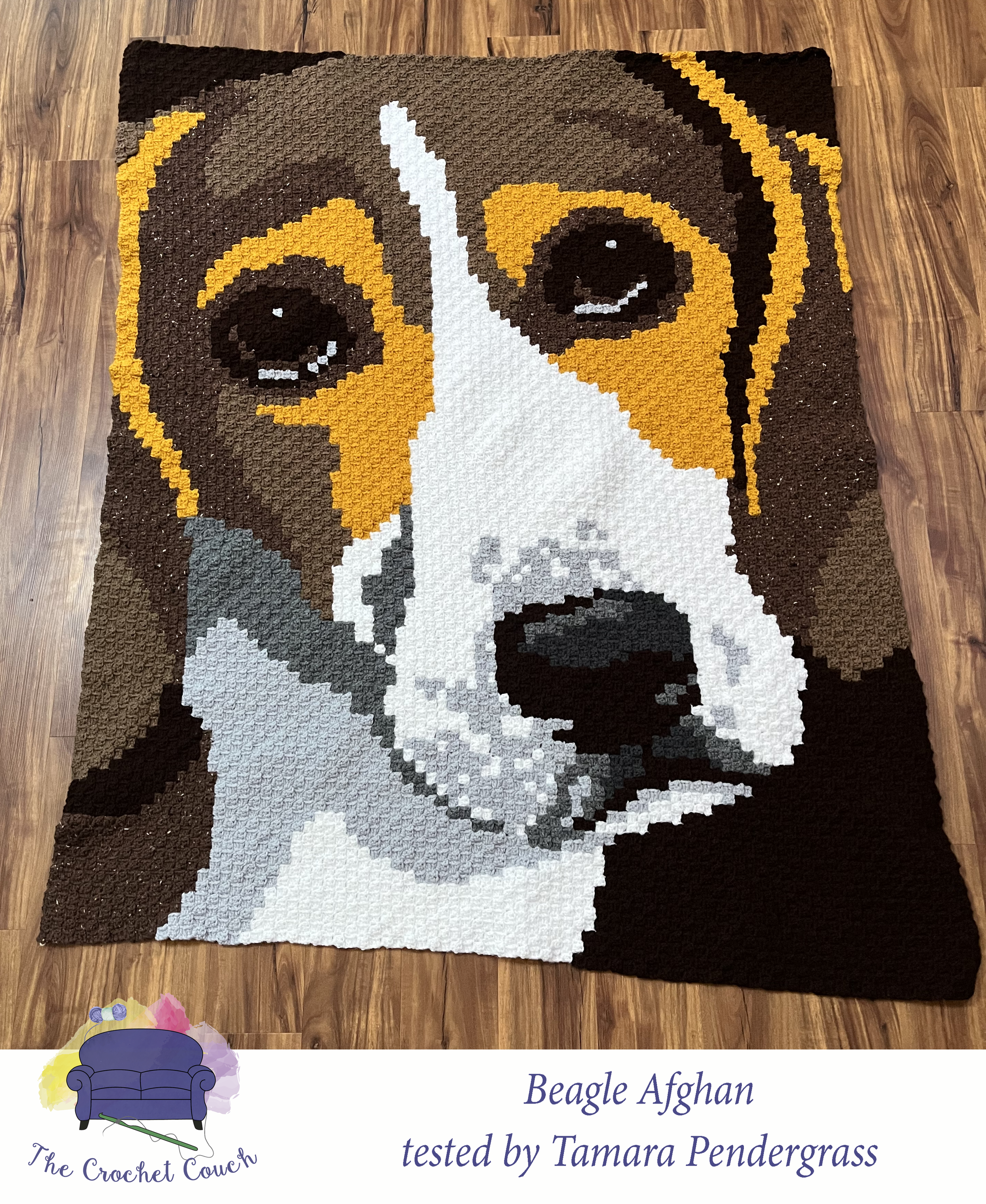 Beagle Afghan, C2C Crochet Pattern