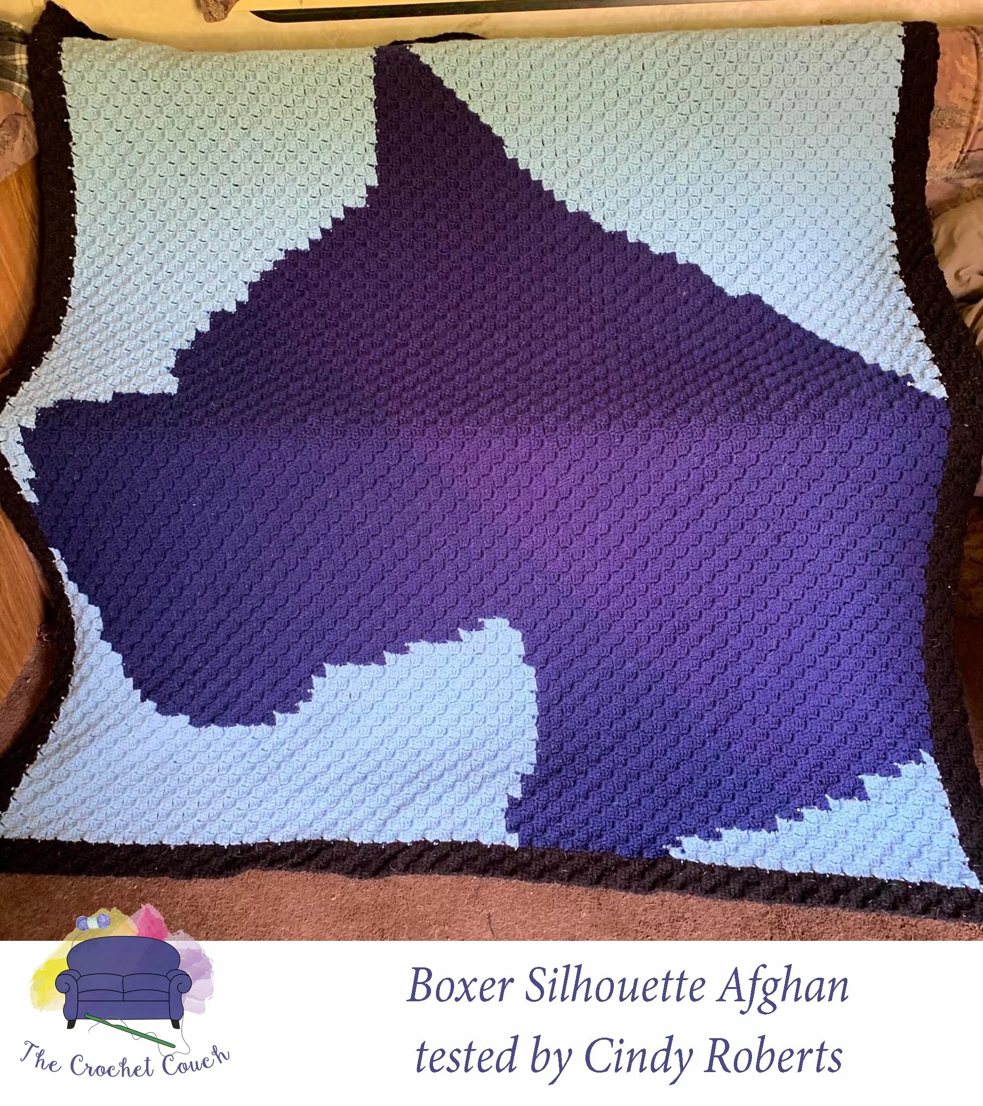 Boxer Silhouette Afghan, C2C Crochet Pattern