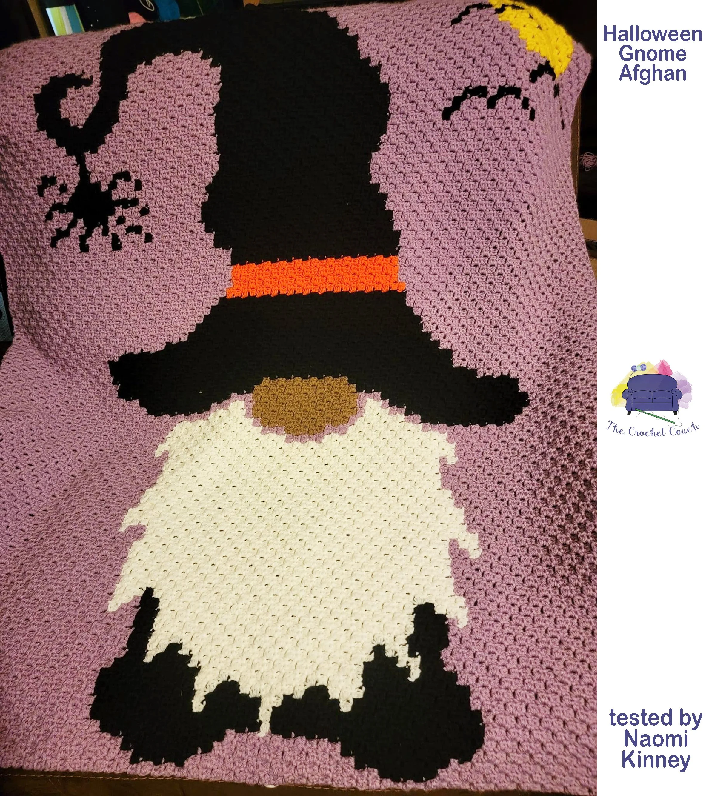 Halloween Gnome Afghan, C2C Crochet Pattern
