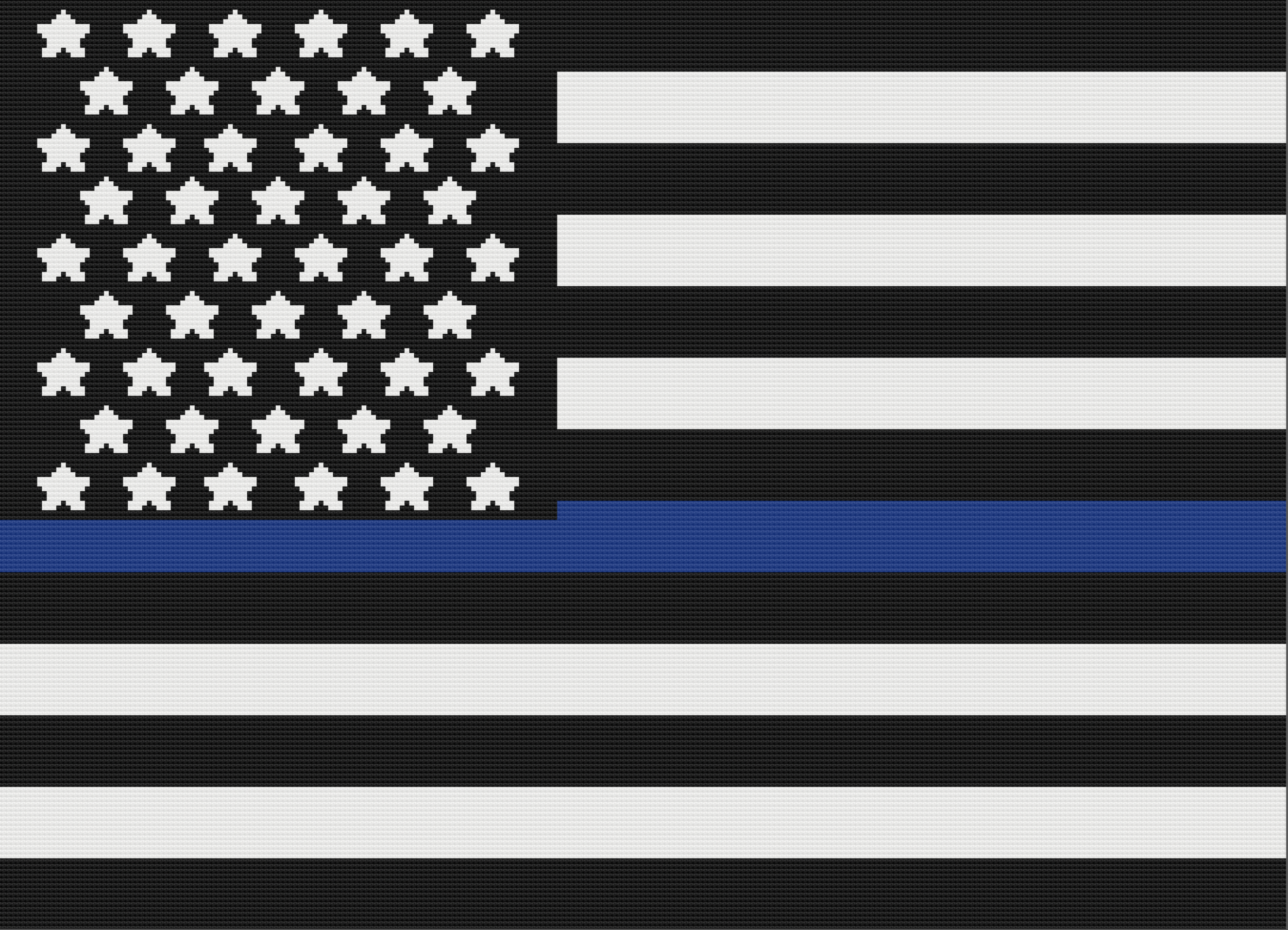 Blue Line Flag, SC or TSS Crochet Pattern