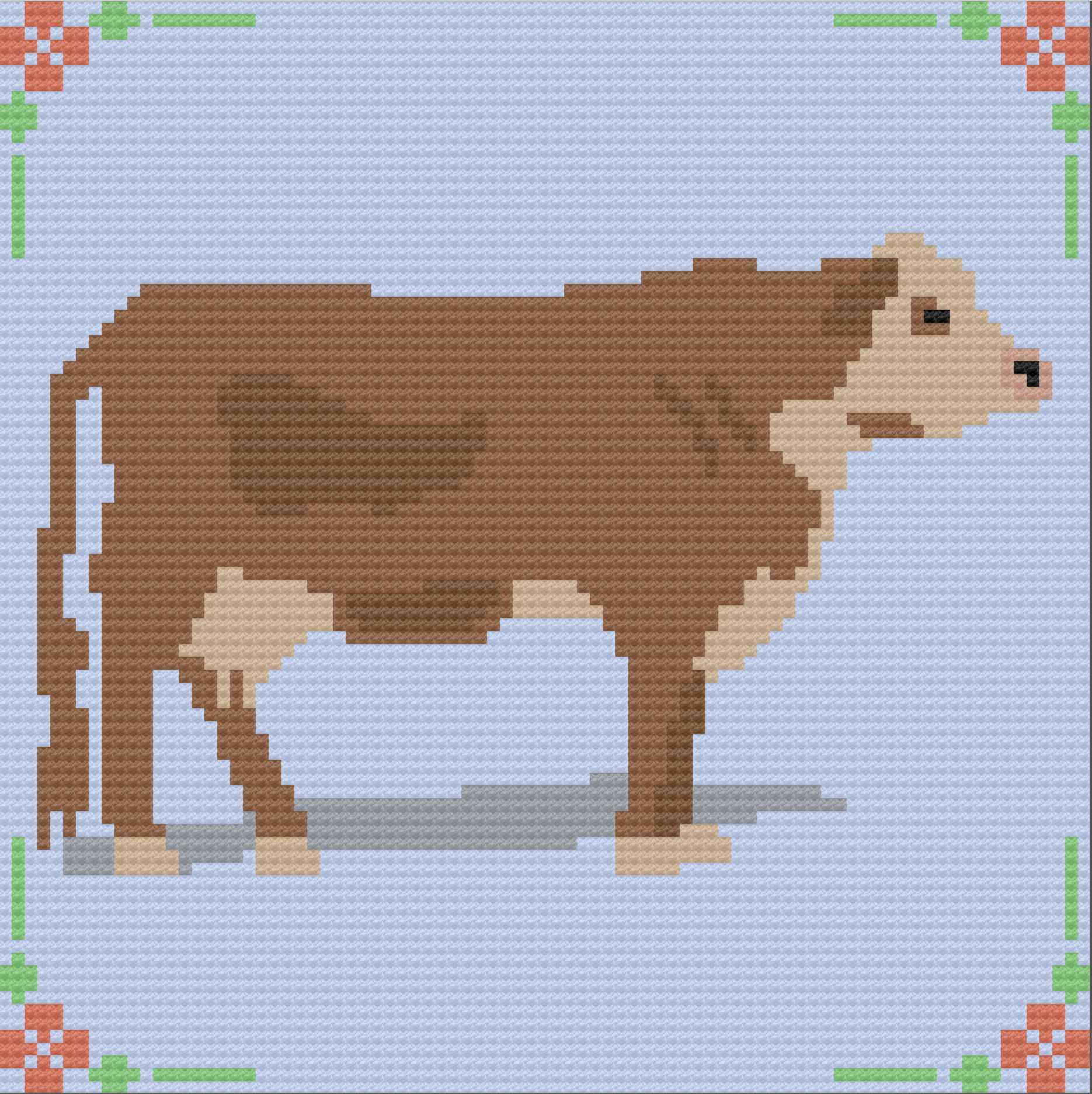 Hereford Cow Afghan, C2C Crochet Pattern