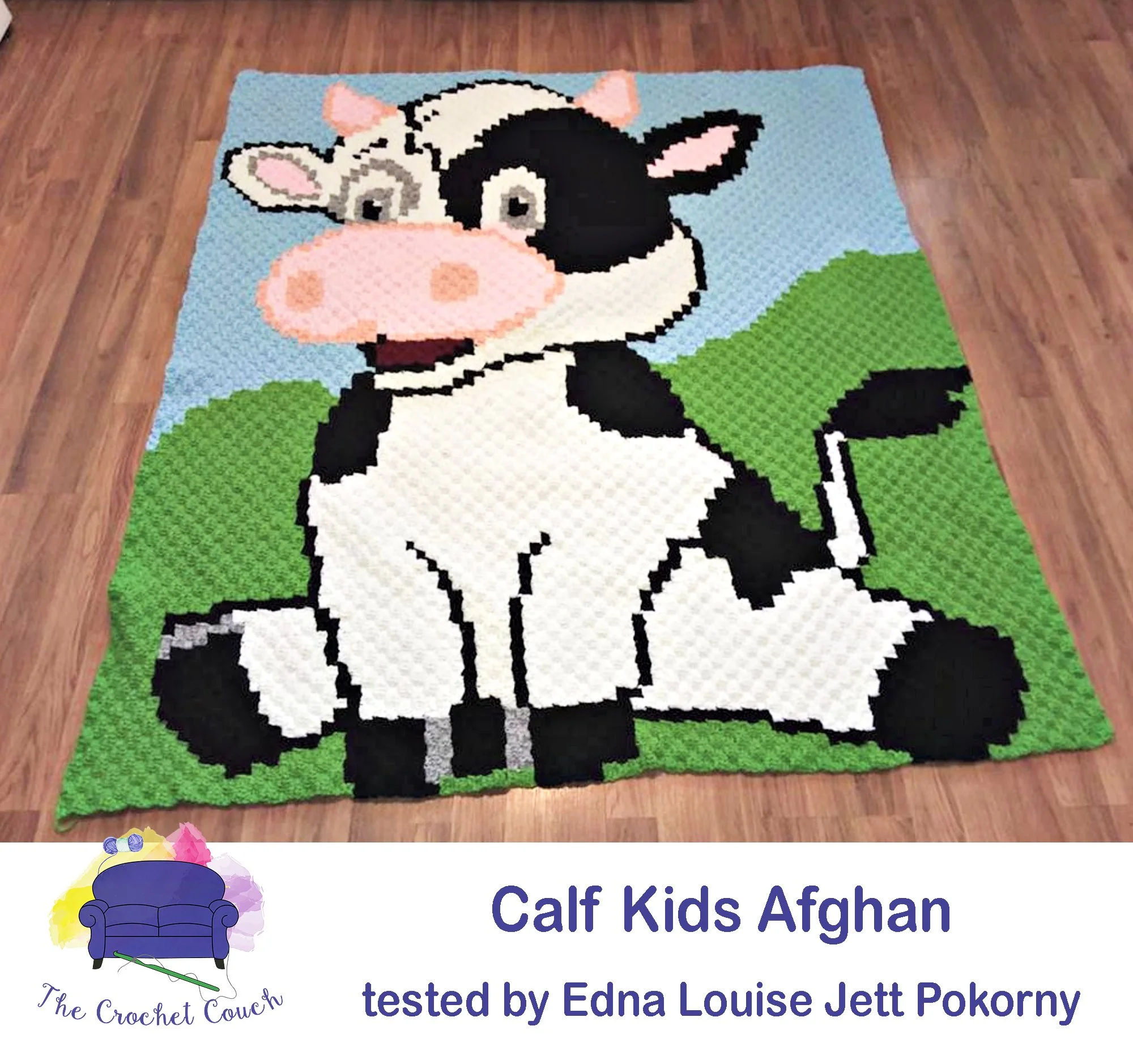 Calf Kids Afghan, C2C Crochet Pattern