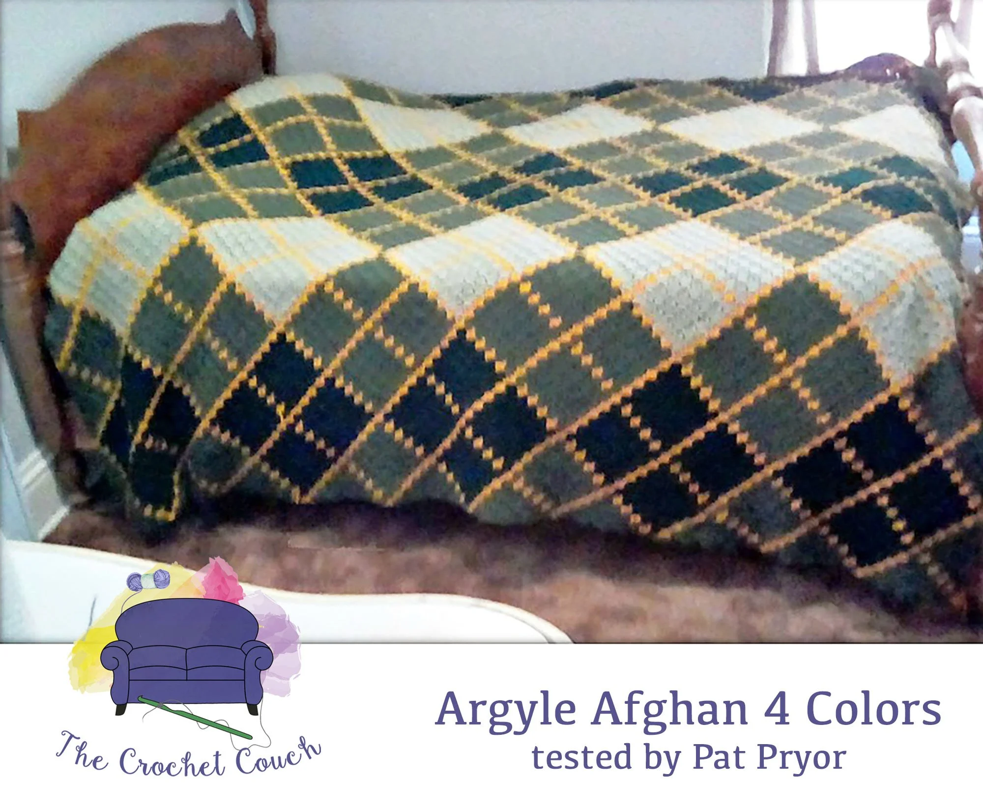 Argyle Afghan, 4 Color, C2C Crochet Pattern
