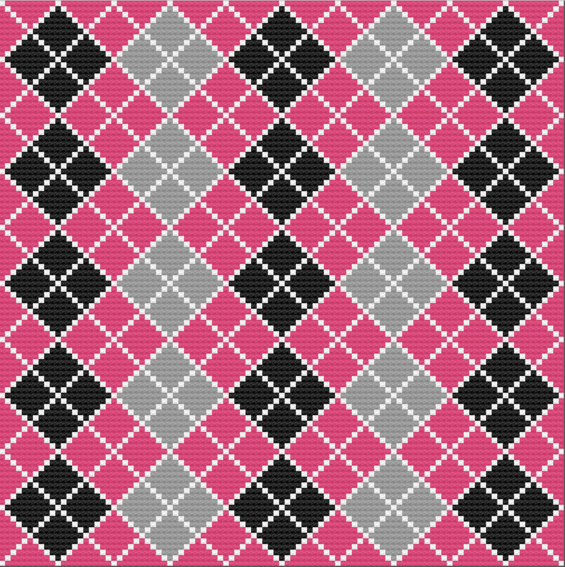 Argyle Afghan, 4 Color, C2C Crochet Pattern