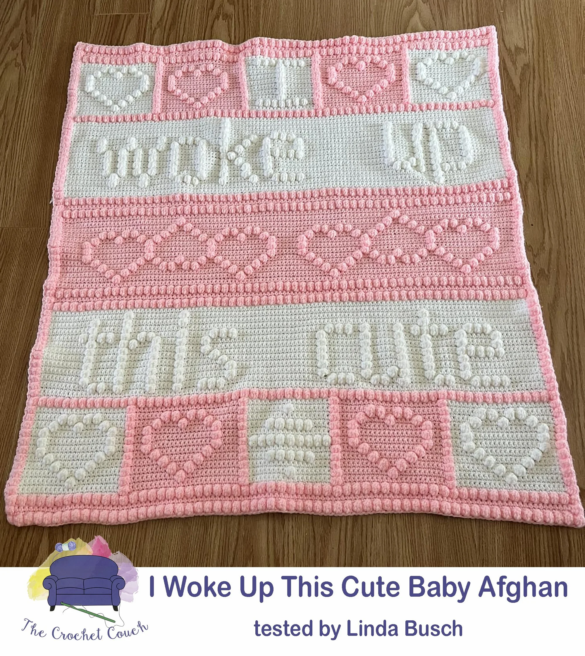 I Woke Up This Cute Afghan, Bobble Stitch Crochet Pattern