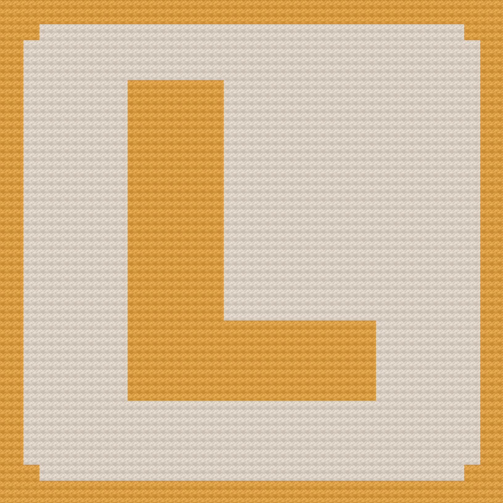 Letter L Image done in Linen and Mustard Colors, graph image