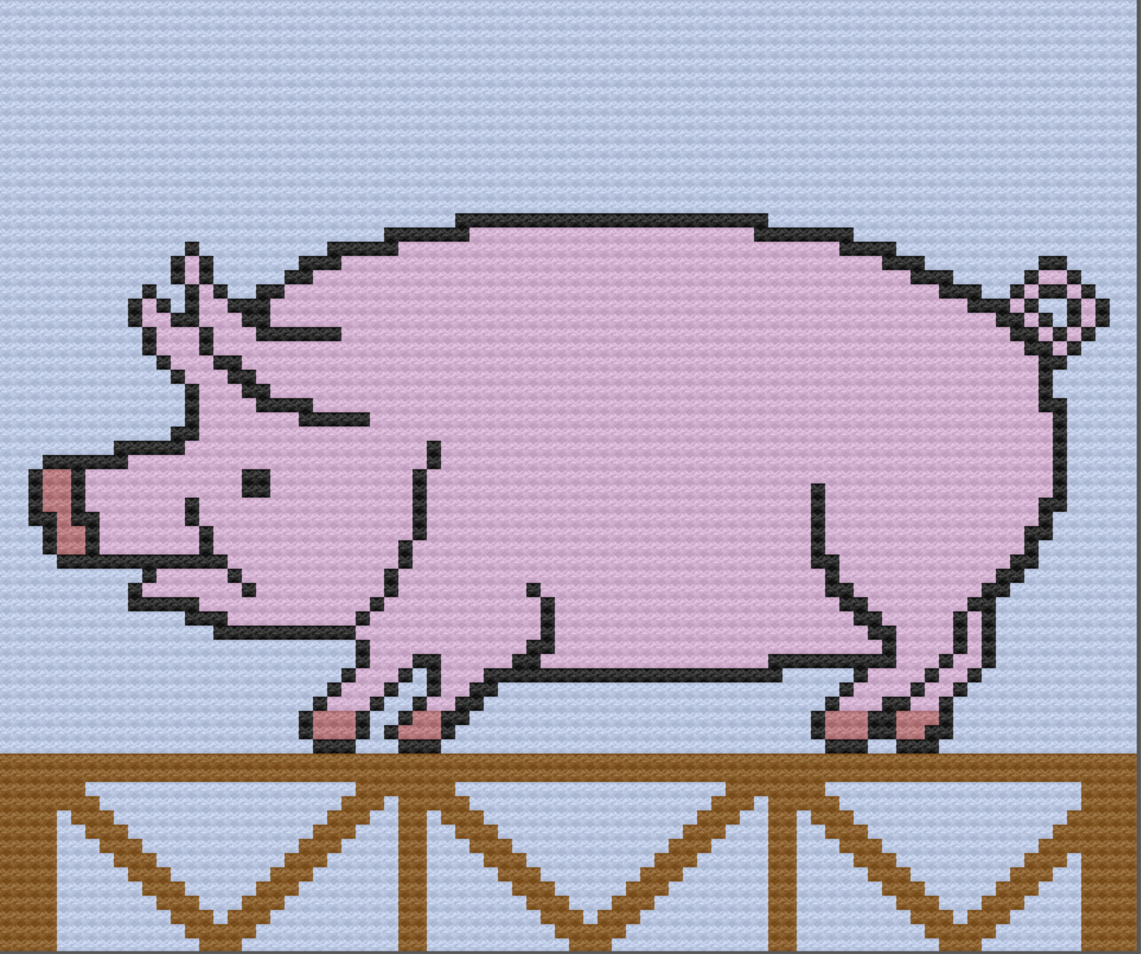 graph image of pig on a platform for a c2c afghan
