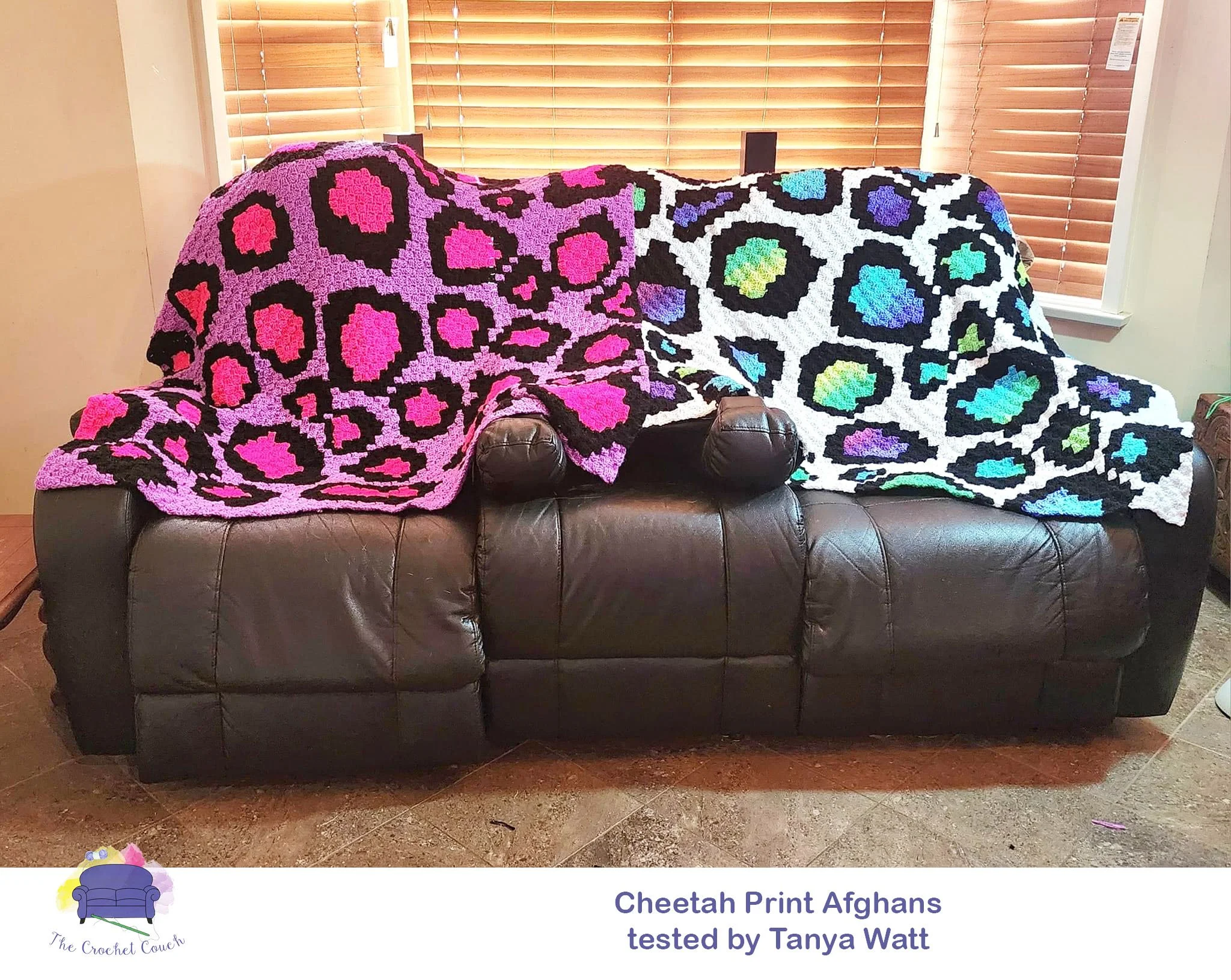 Cheetah Print Afghan, C2C Crochet Pattern