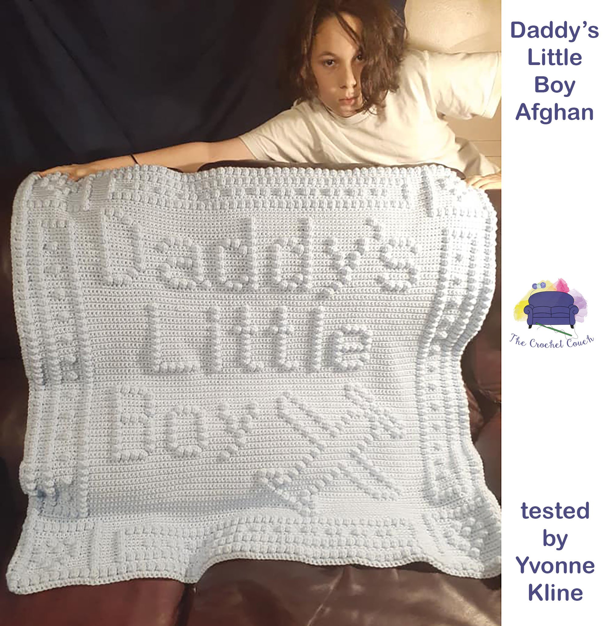 Daddy's Little Boy Afghan, Bobble Stitch Crochet Pattern