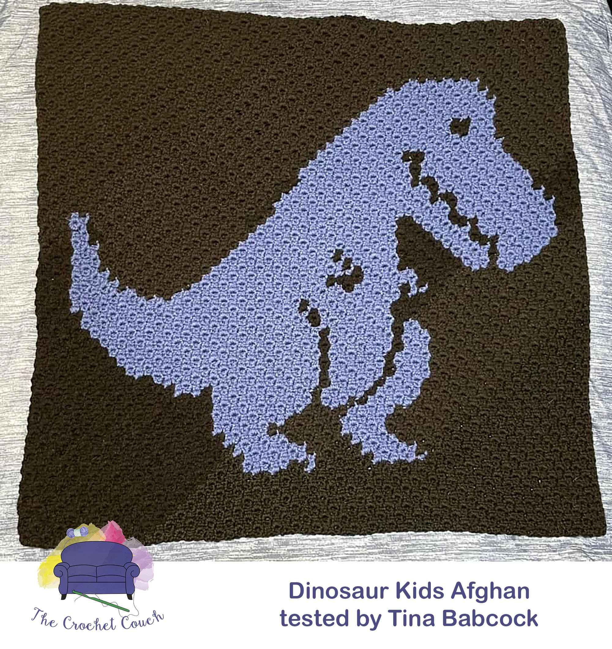 Dinosaur Kids Afghan, C2C Crochet Pattern