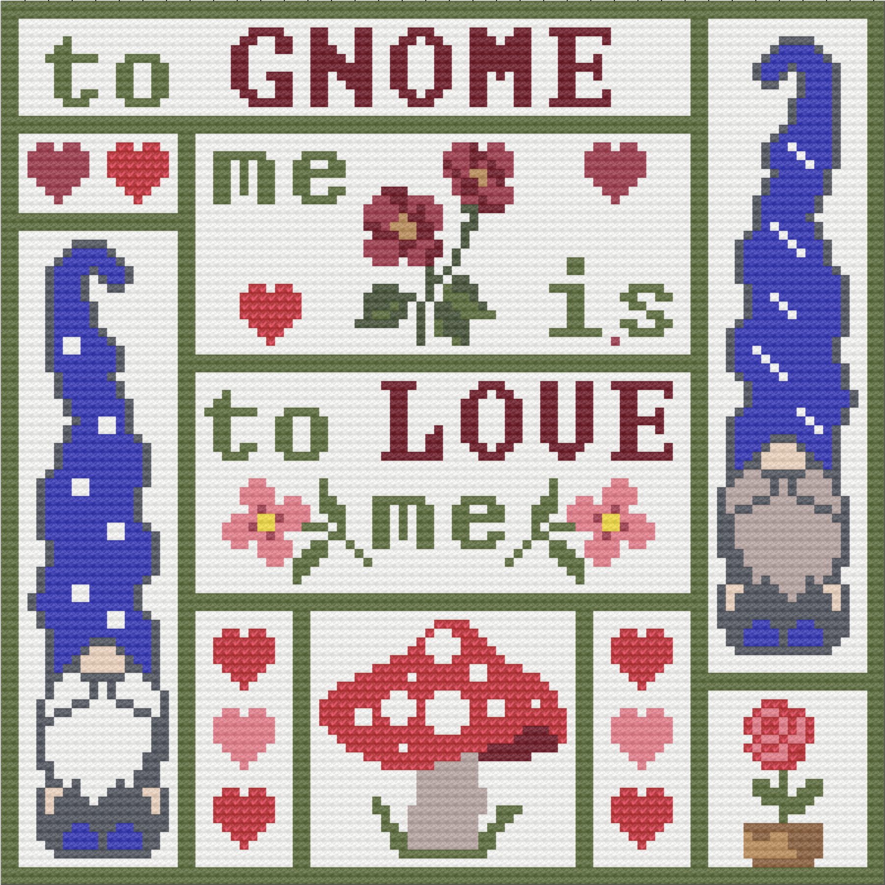 Gnome Me Love Me Afghan, C2C Crochet Pattern (Copy) (Copy)