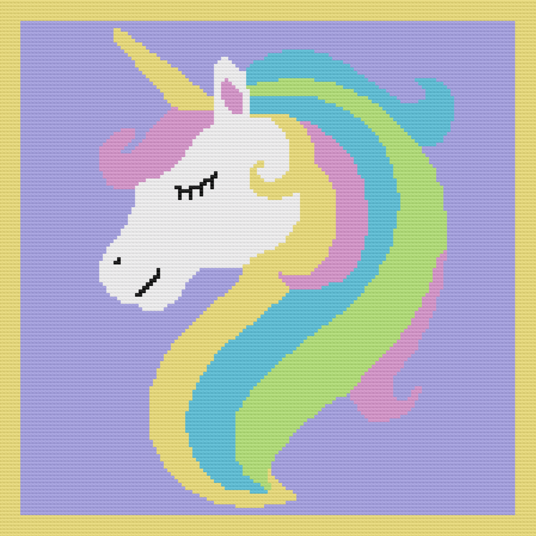 Unicorn Head Children's Afghan, SC or TSS Crochet Pattern