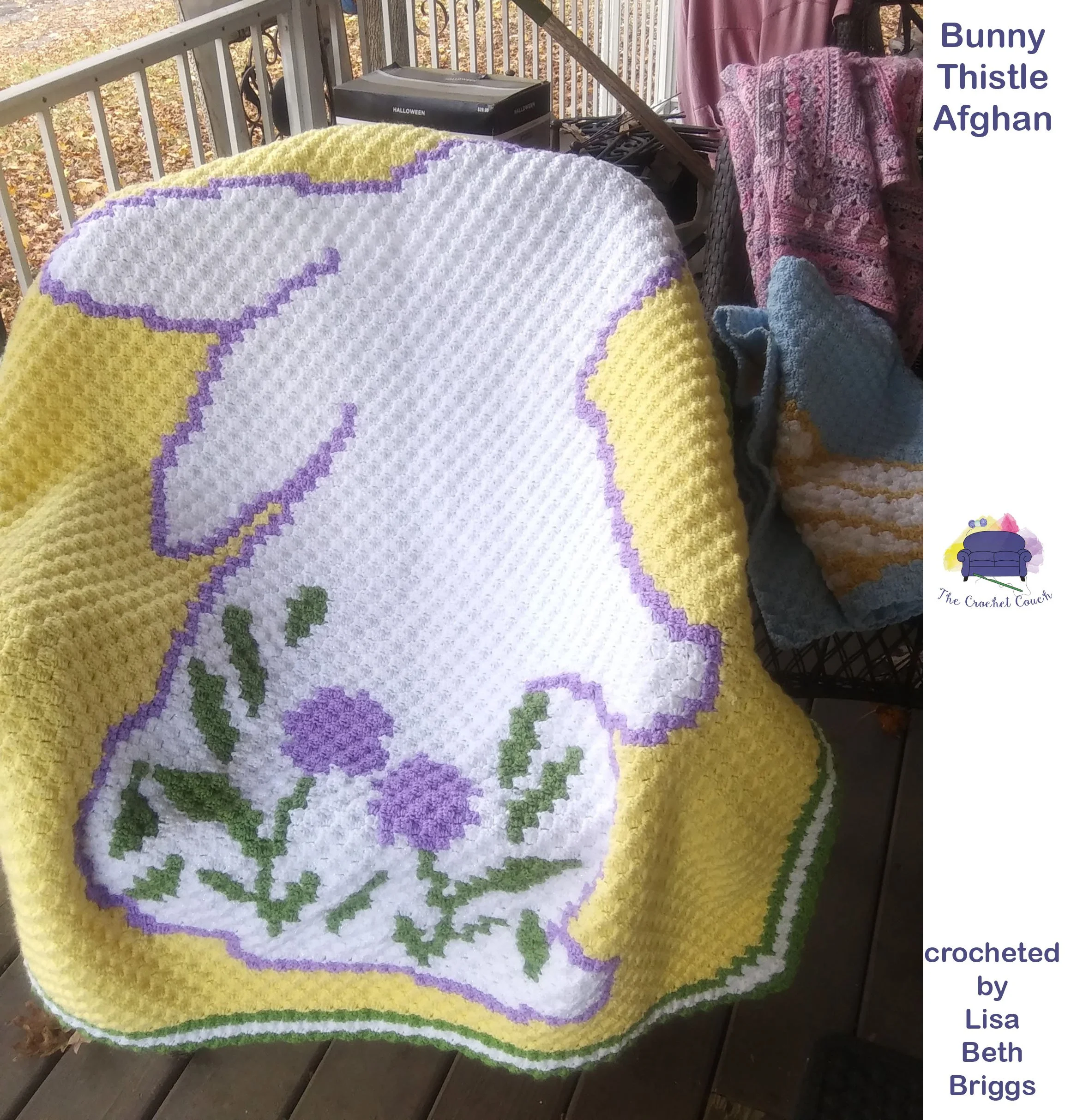 Bunny Thistle Afghan, C2C Crochet Pattern