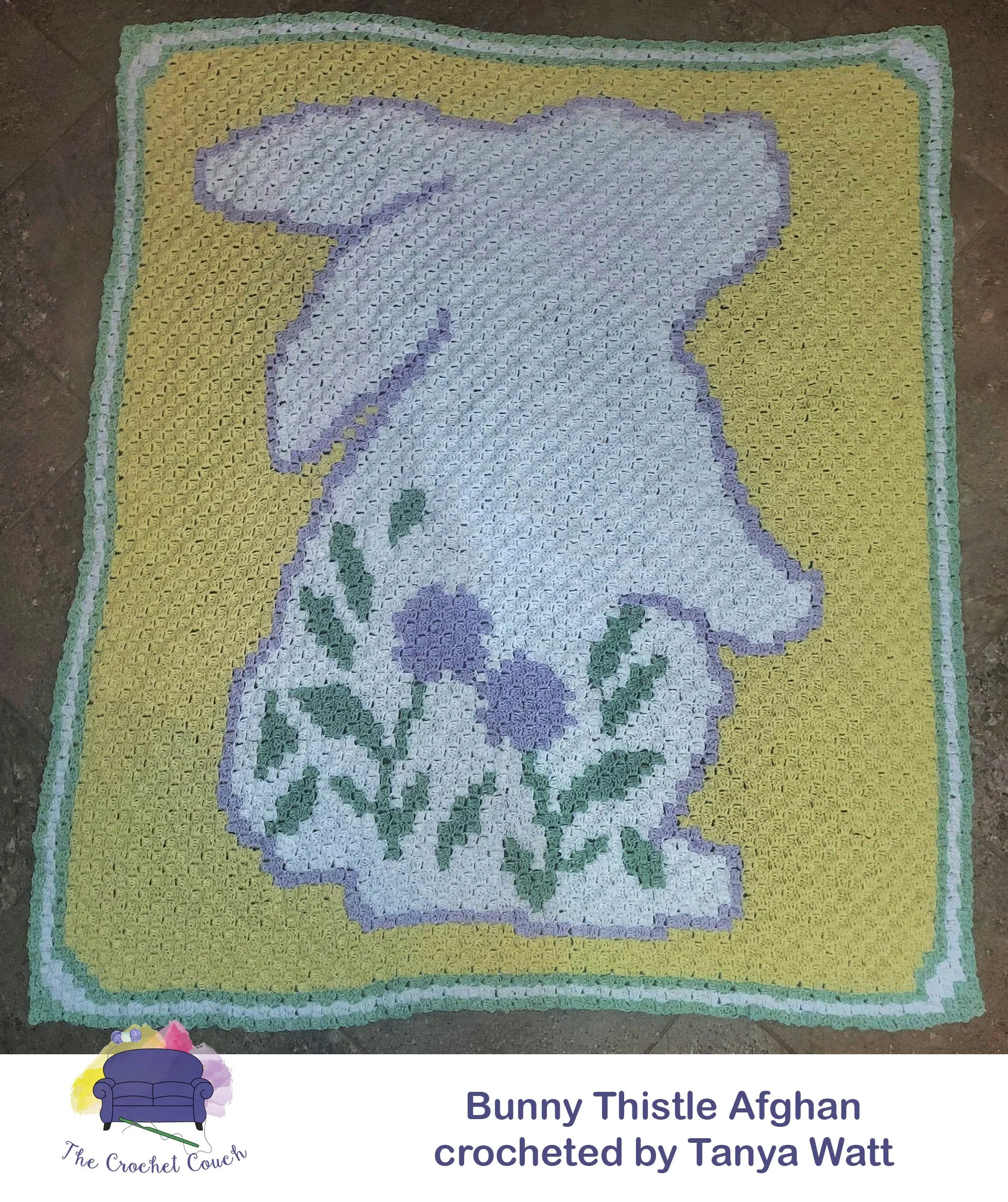 Bunny Thistle Afghan, C2C Crochet Pattern