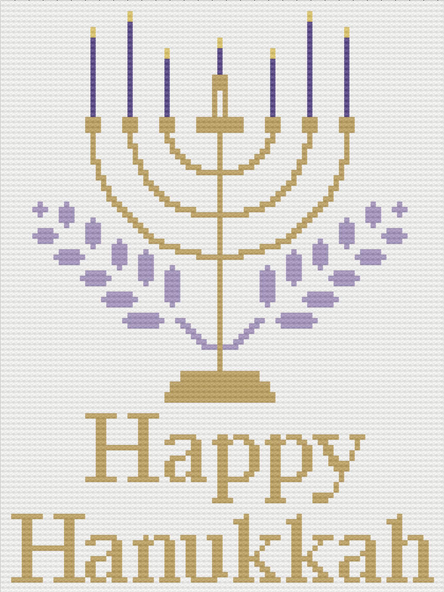Menorah Afghan, C2C Crochet Pattern