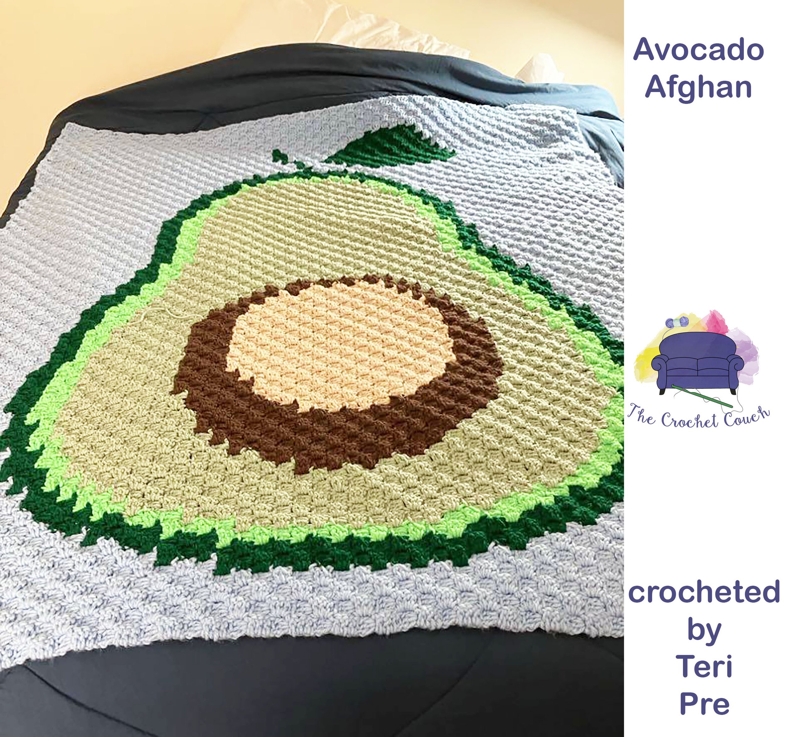 Avocado Afghan, C2C Crochet Pattern