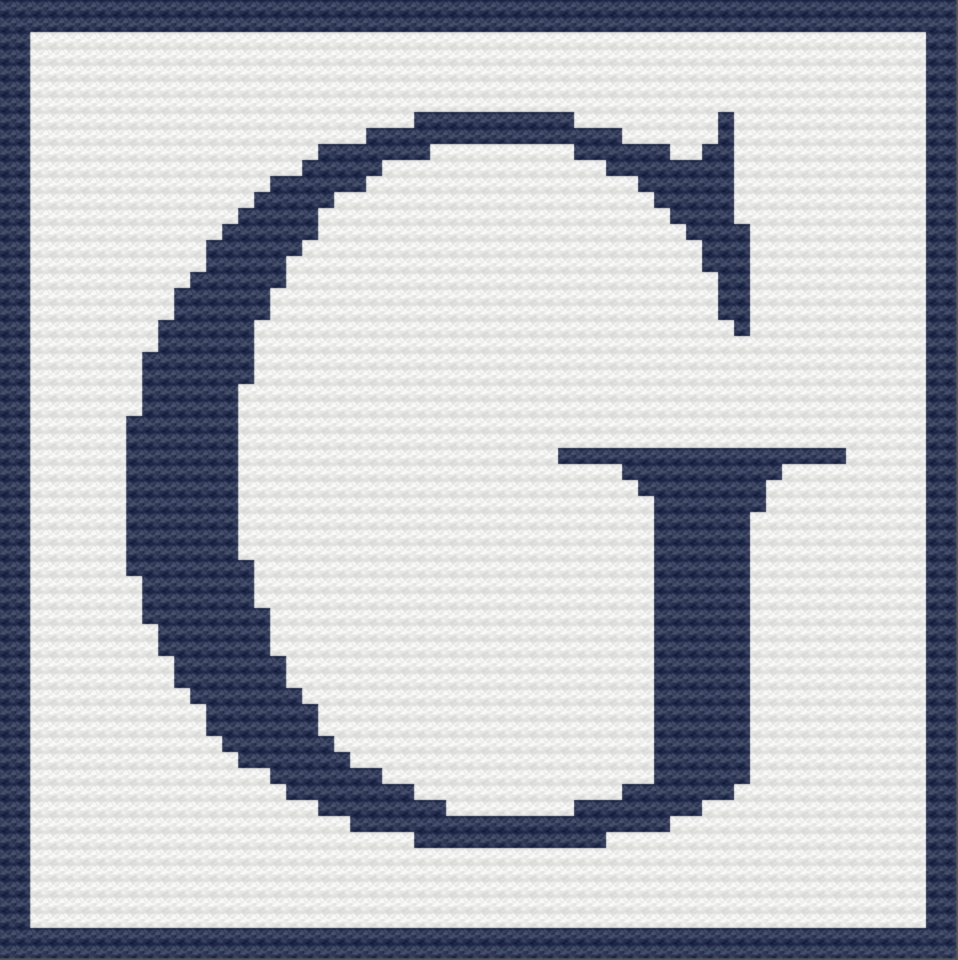 Letter G KidTimes Afghan, C2C Crochet Pattern
