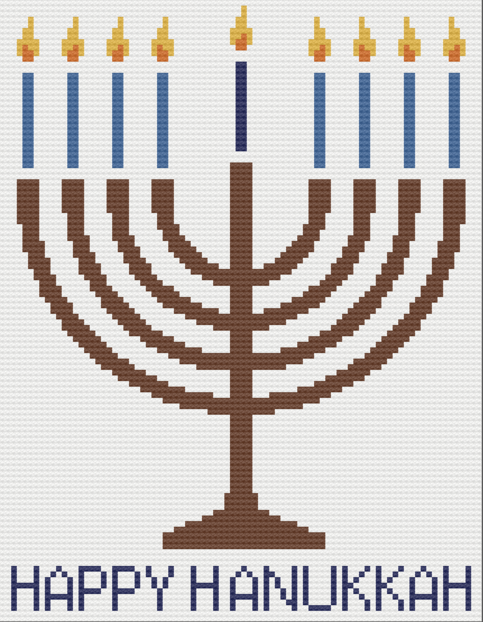 Menorah 9 Candle Afghan, C2C Crochet Pattern (Copy)
