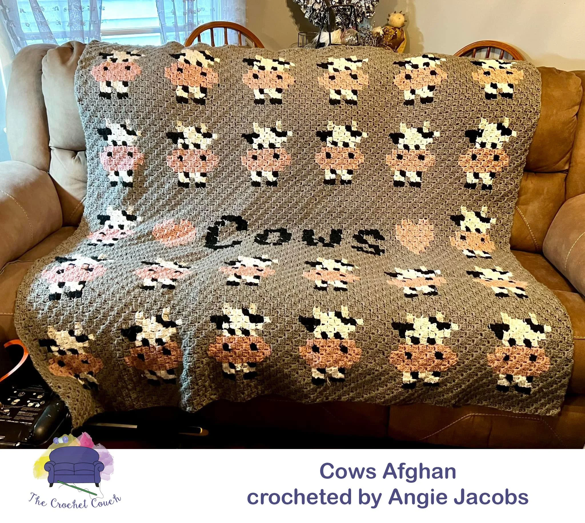 Cows Afghan, C2C Crochet Pattern