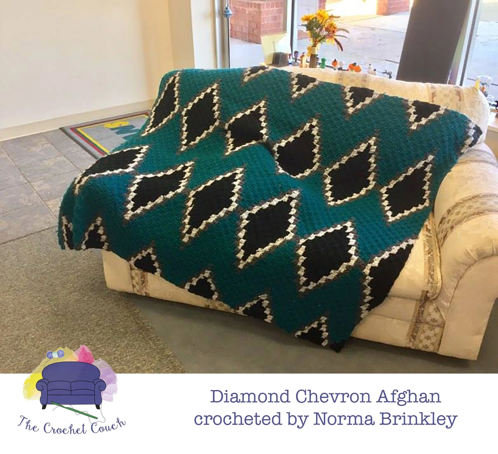 Diamond Chevron Afghan, C2C Graph Pattern