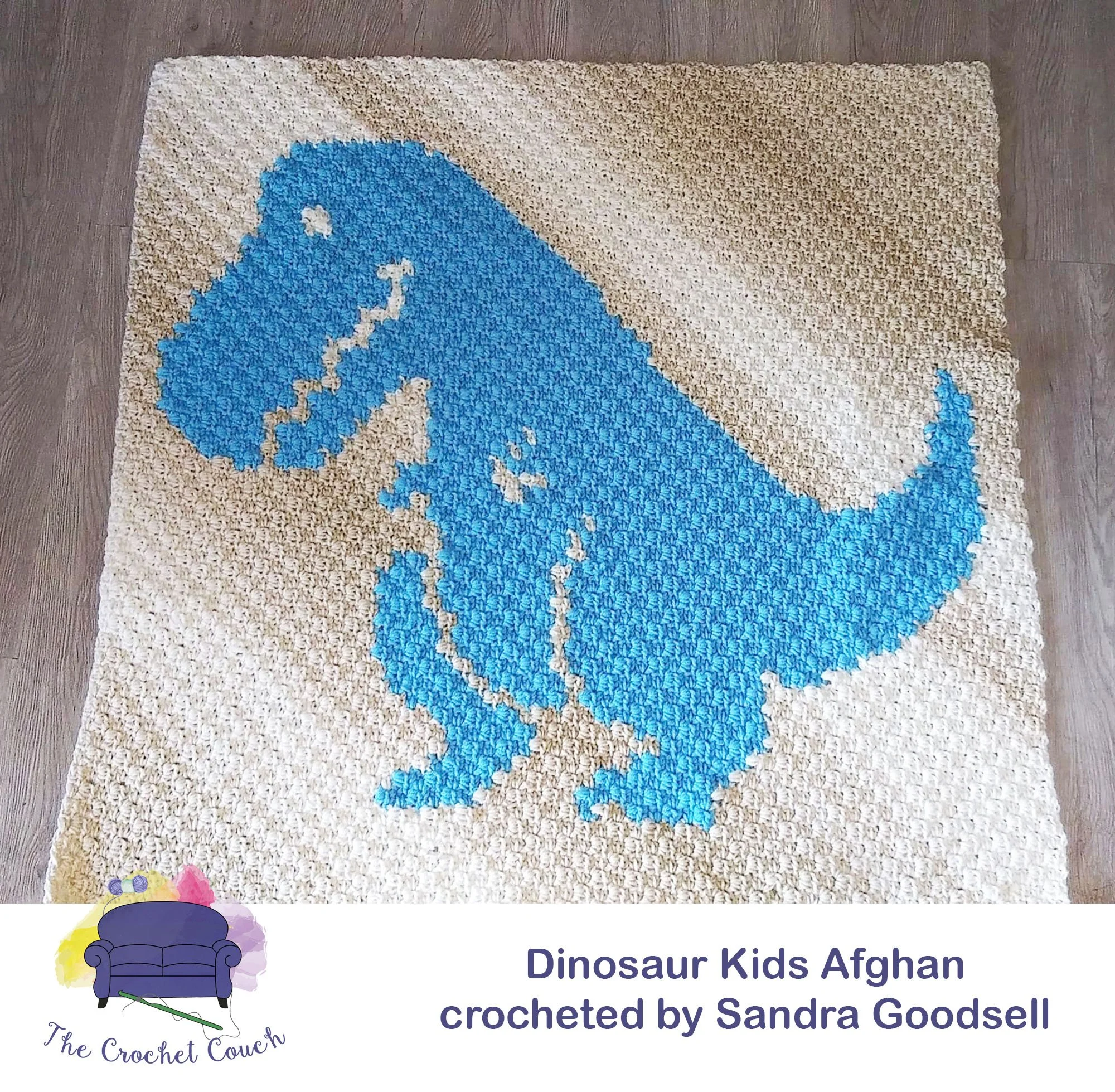 Dinosaur Kids Afghan, C2C Crochet Pattern