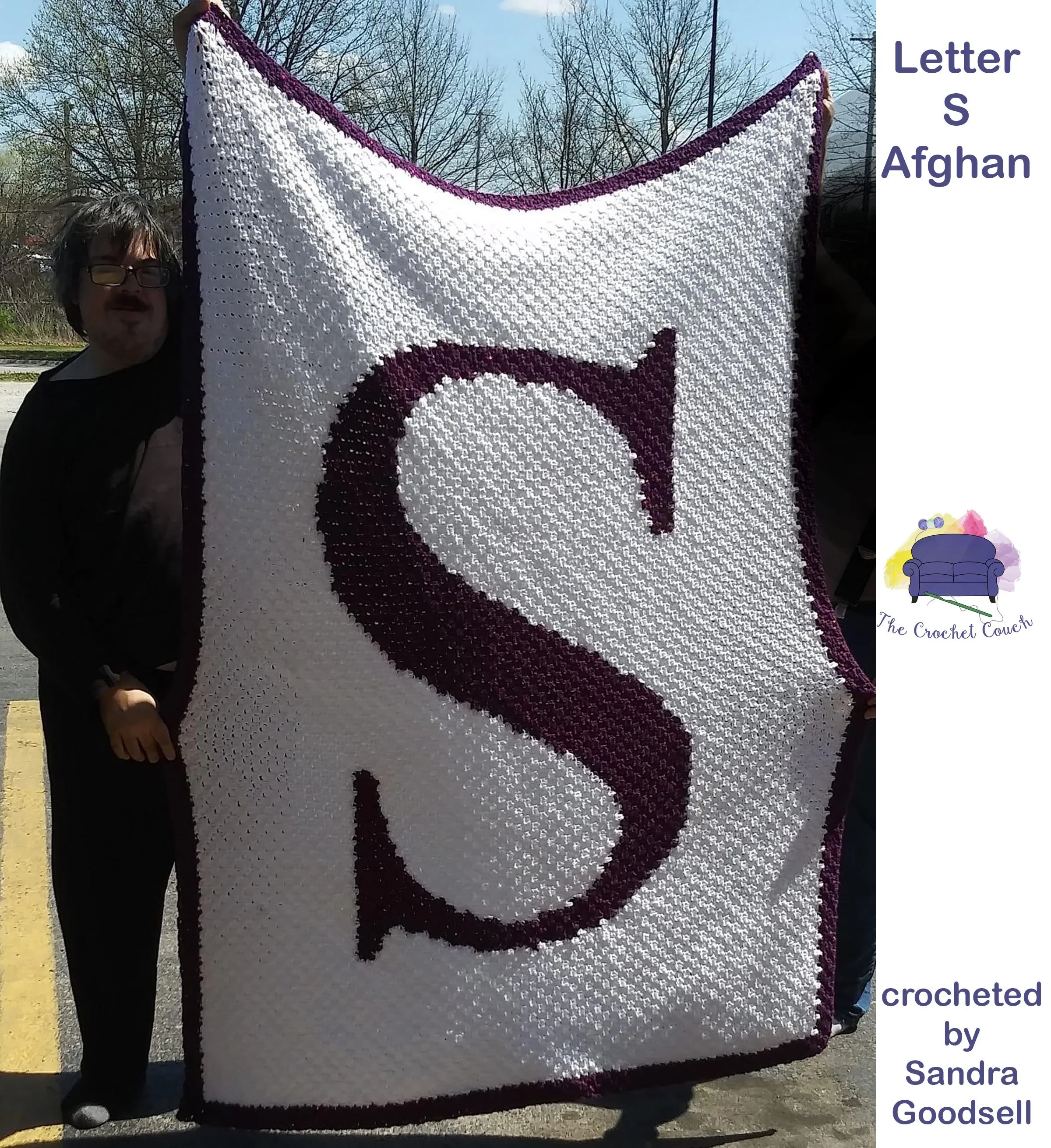 Letter S, Twin Afghan, C2C Crochet Pattern