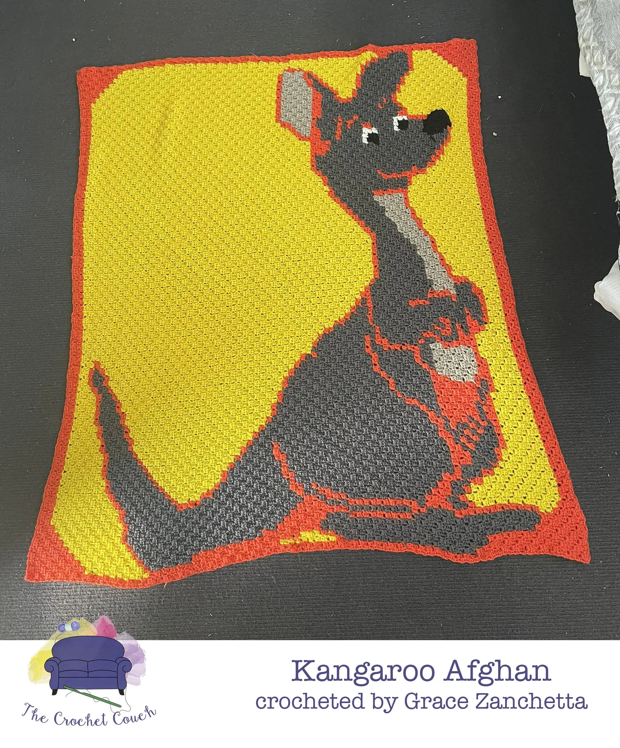Kangaroo Afghan, C2C Crochet Pattern