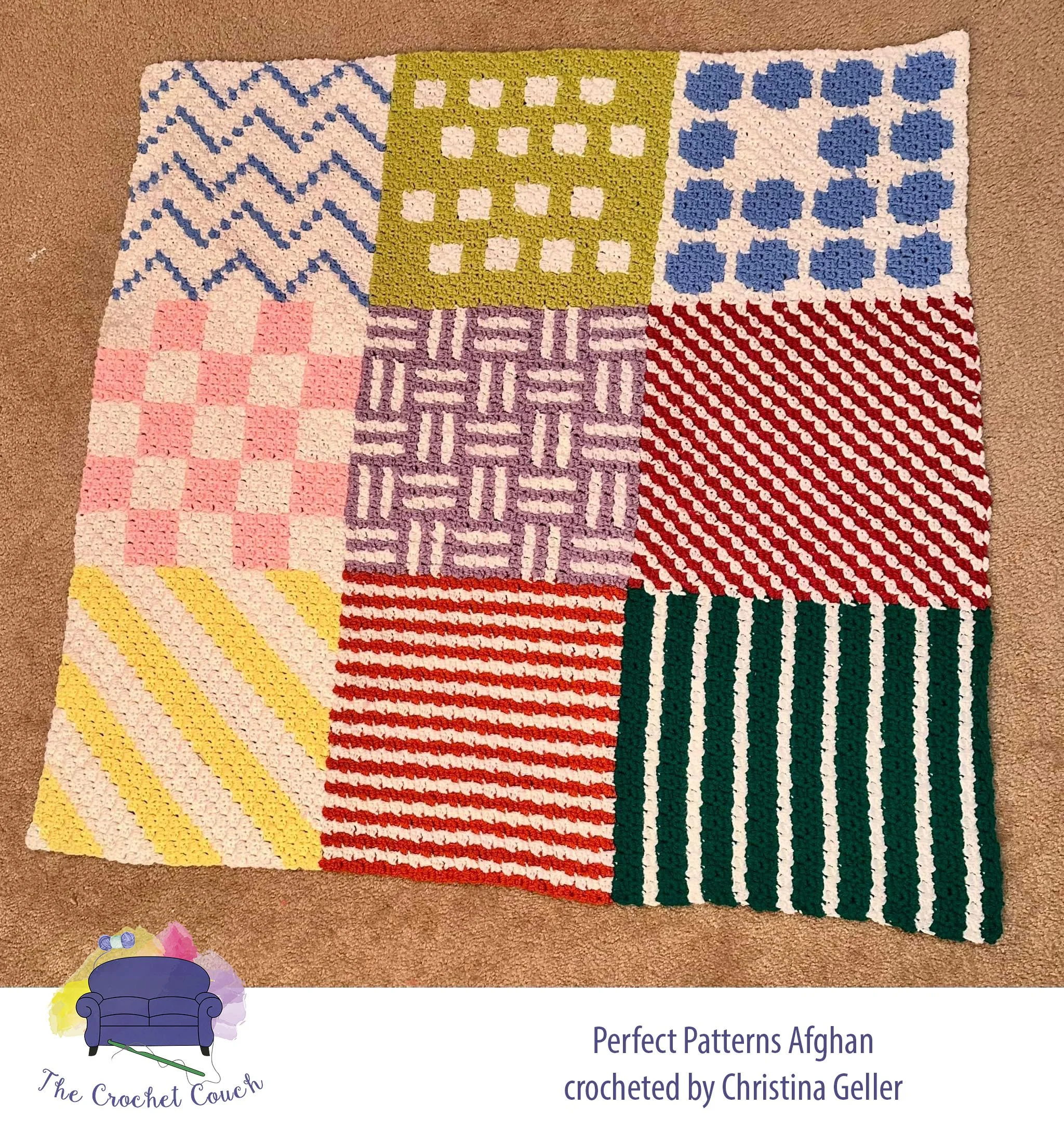 Perfect Patterns Afghan, C2C Crochet Pattern